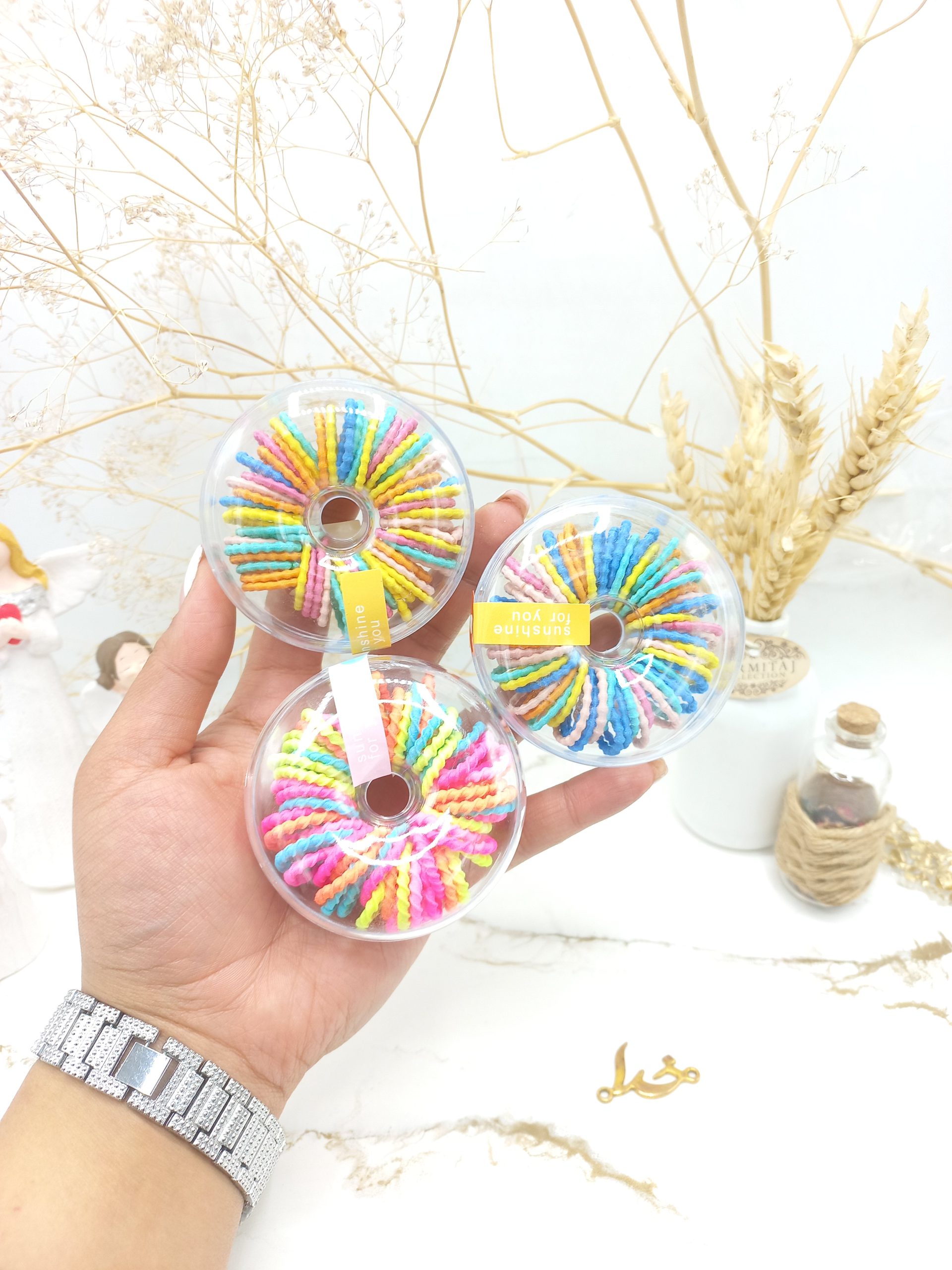 پک کش مو رنگی دخترانه بسته دونات