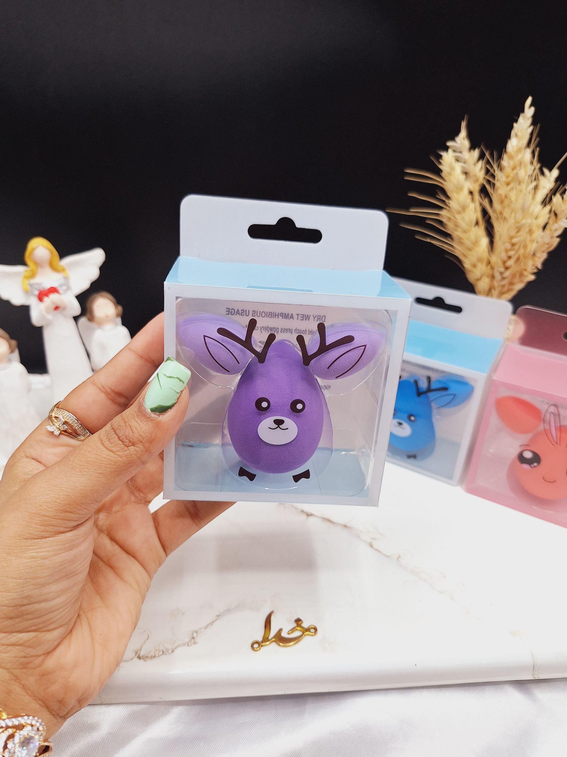 پک 3 تایی پد آرایشی تخم مرغی POWDER PUFF کد 8687