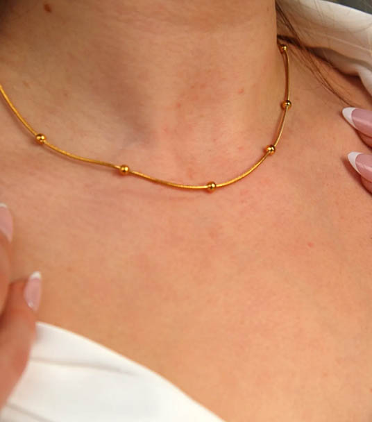 گردنبند زنجیر توپی طلایی