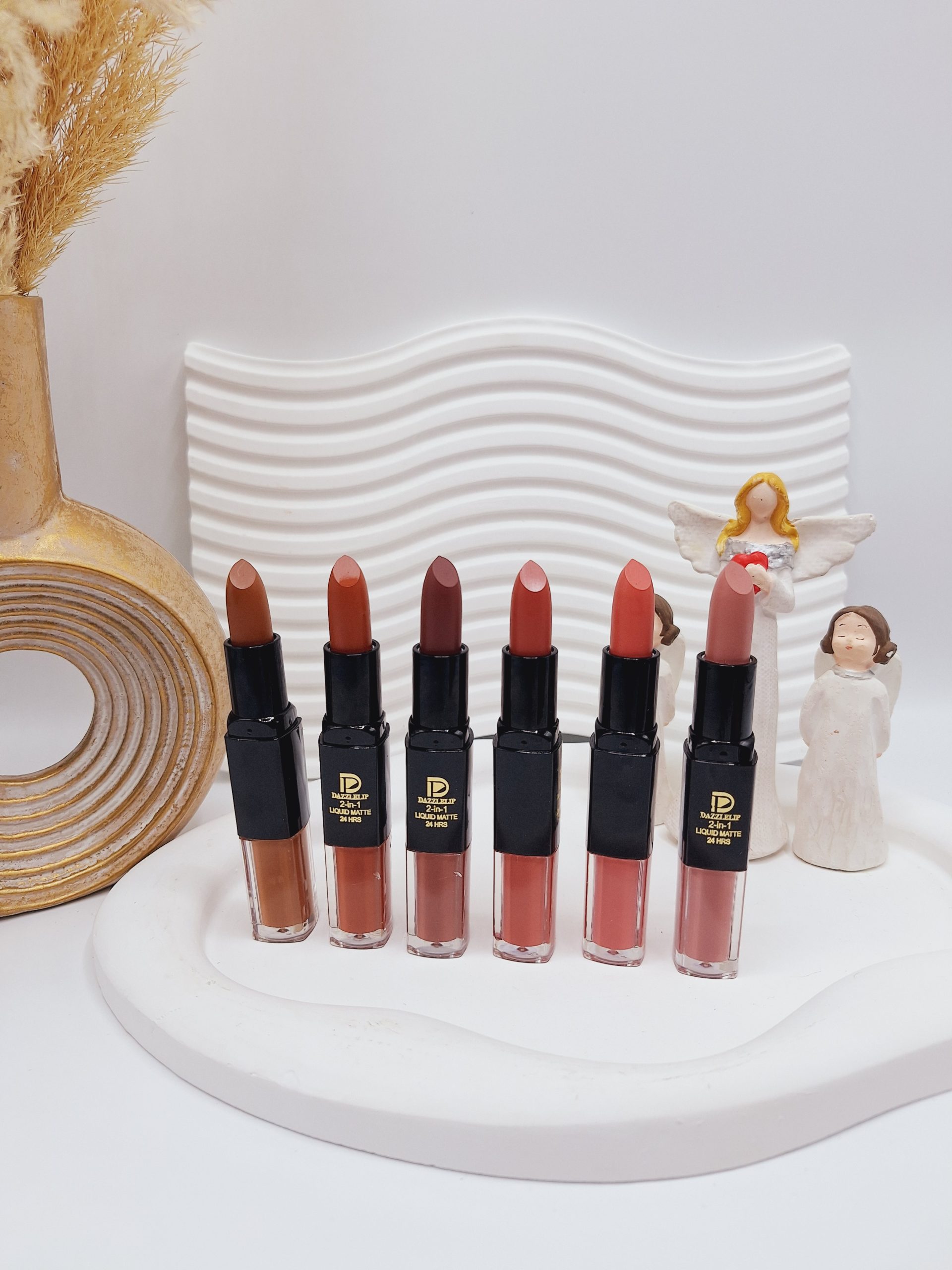 پک 6 تایی رژ جامد و مایع دو سر کد 0438