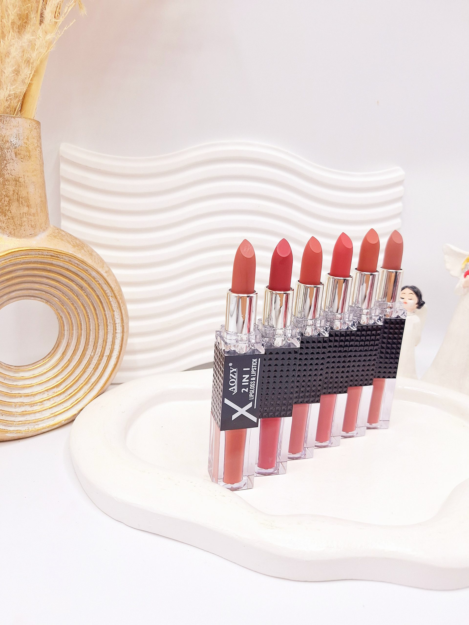 رژلب 6 تایی دوسر برند Aozy کد AL031