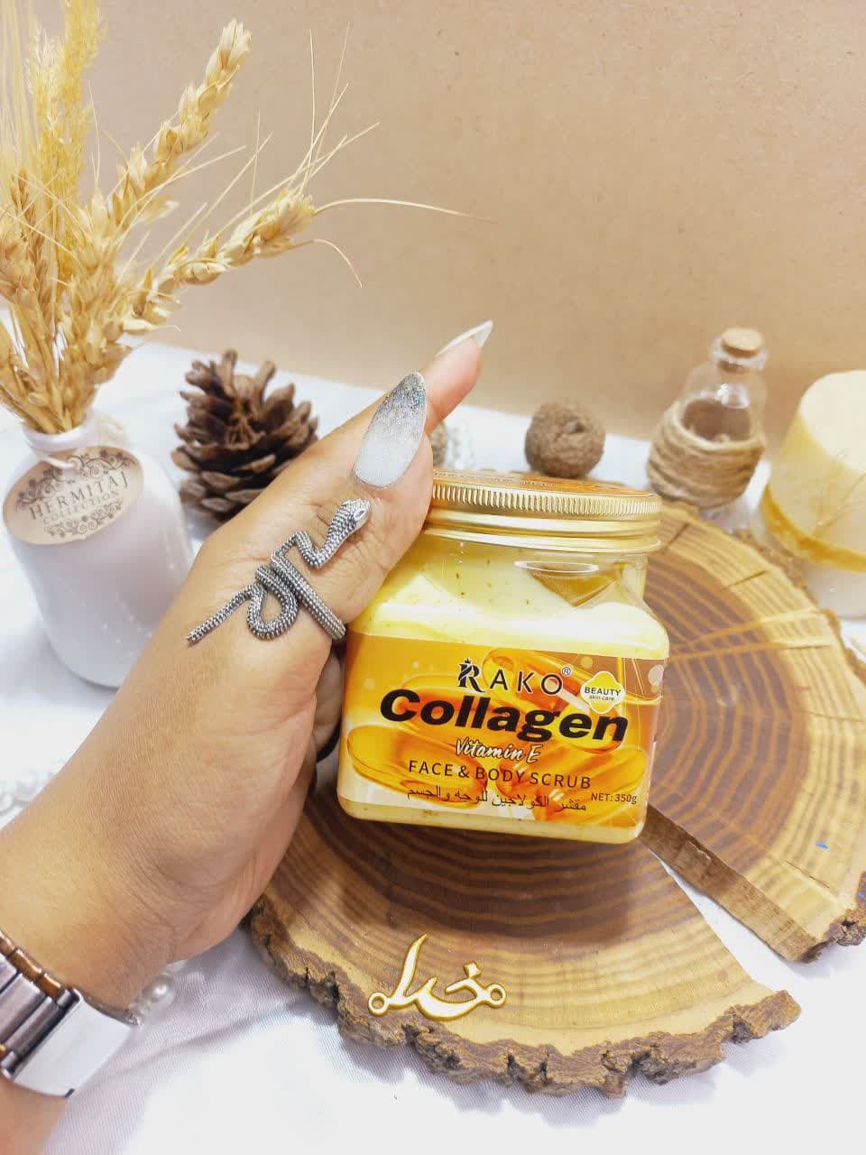 اسکراب شنی صورت و بدن رایحه کلاژن راکو RAKO اصلی کد RK1030