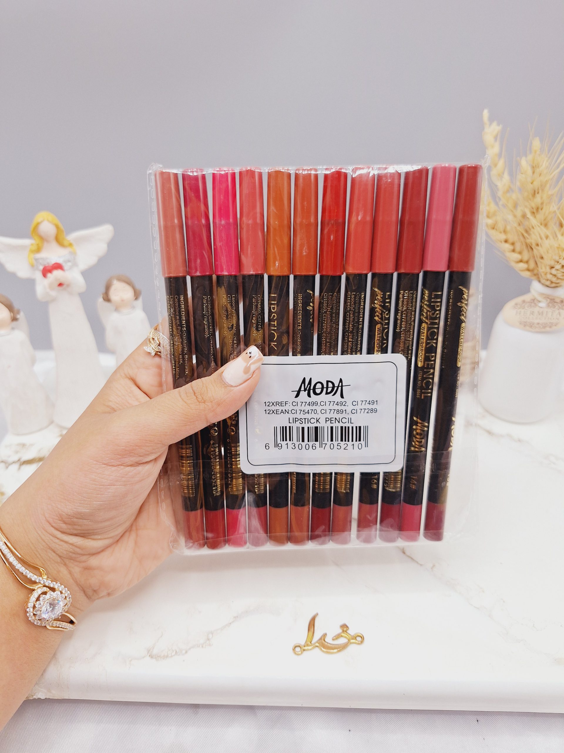 پک 12تایی خط لب مدادی MODA کد B