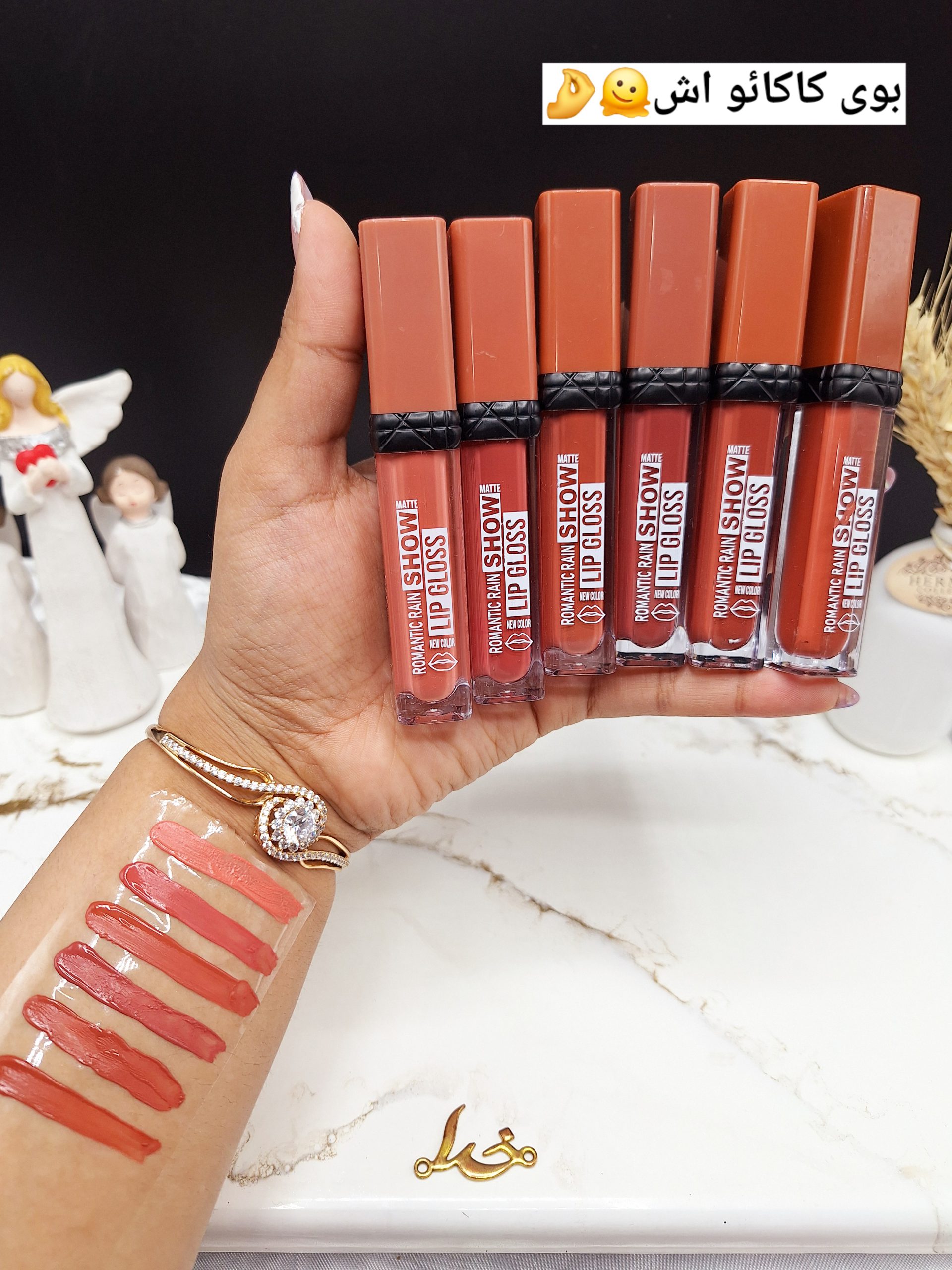 پک رژ لب مایع 6 عددی ضد آب برند رومانتیک راین ROMANTIC RAIN کد Y 089