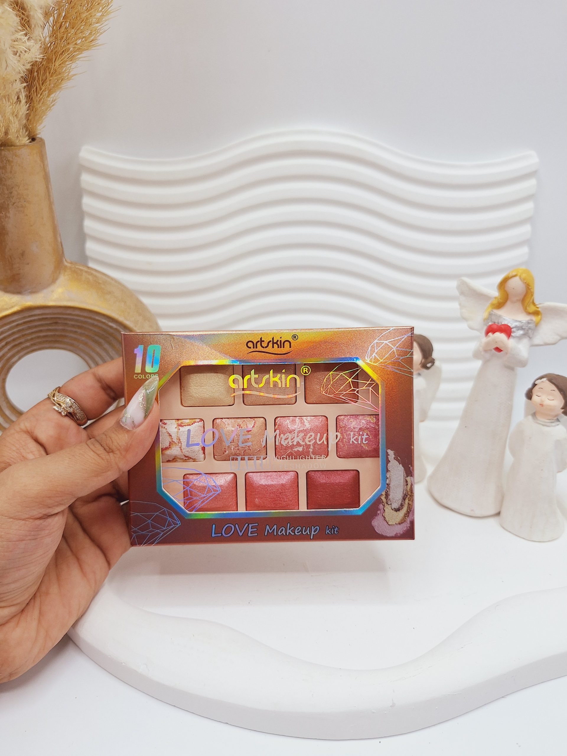 پالت رژ گونه و هایلایتر  10 رنگ برند artskin کد AS978088