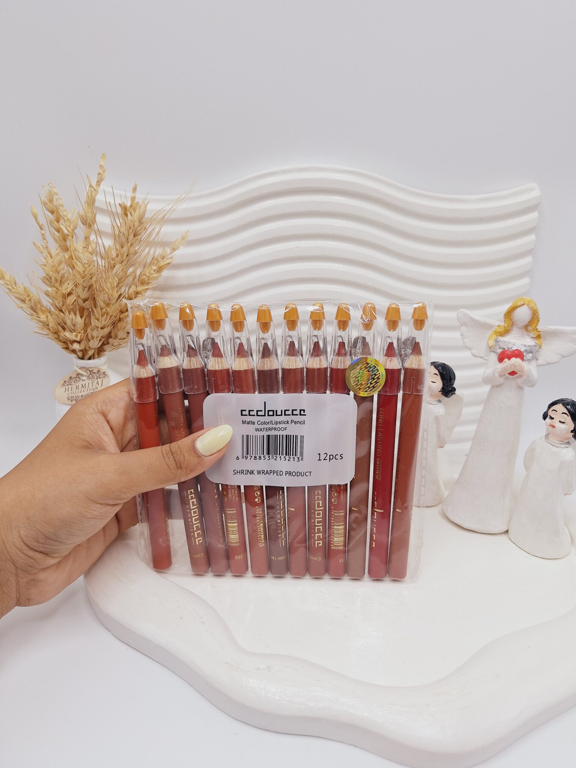 پک 12 تایی رژ مدادی ccdoucce کد 0259 (تراش دار)