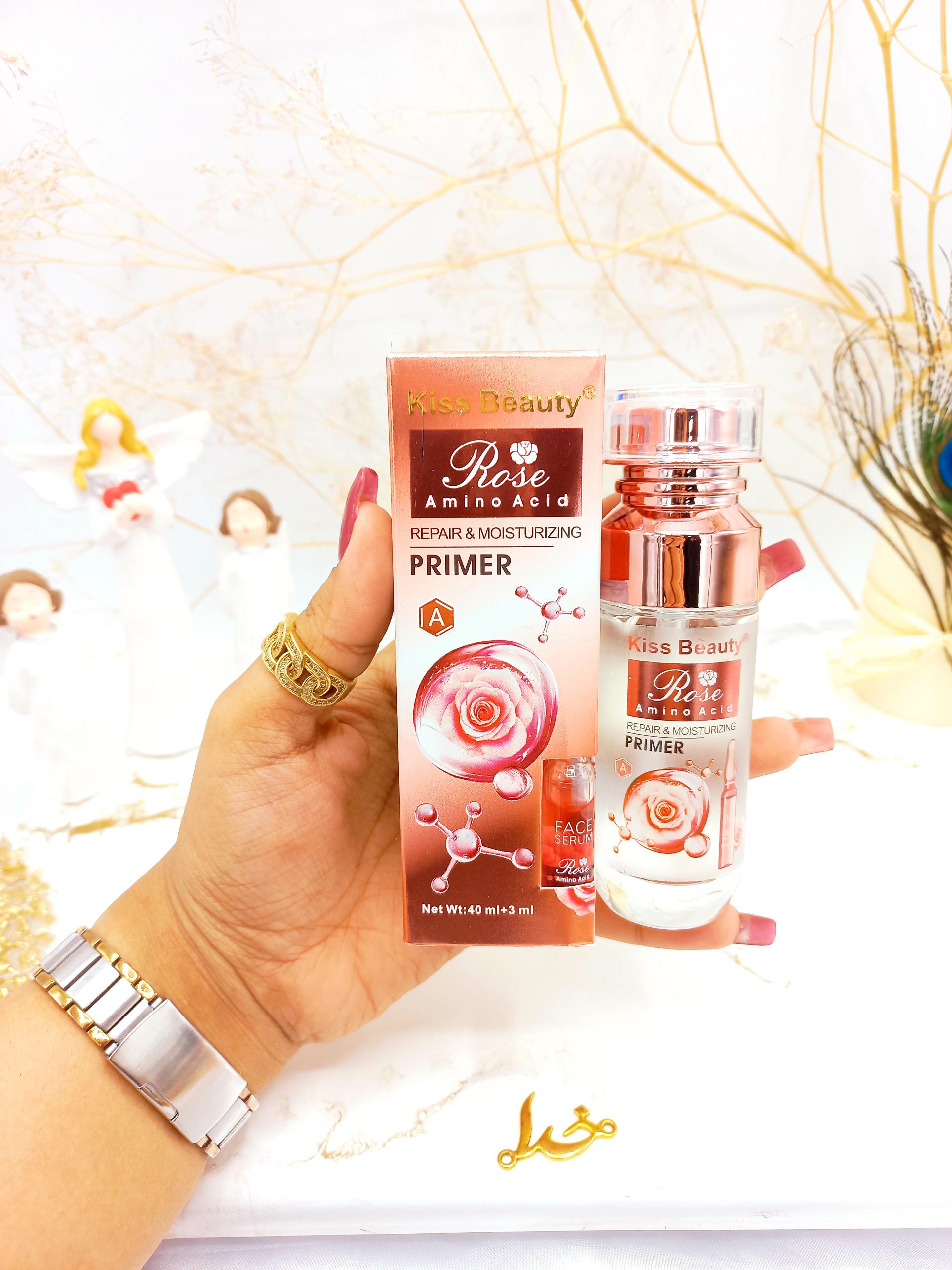 سرم صورت و پرایمر گل رز کیس بیوتی kiss beauty کد 68218082022