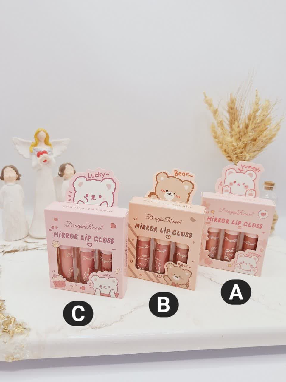 پک سه عددی رژ لب خیس خرسی دراگون رانی کد 5219