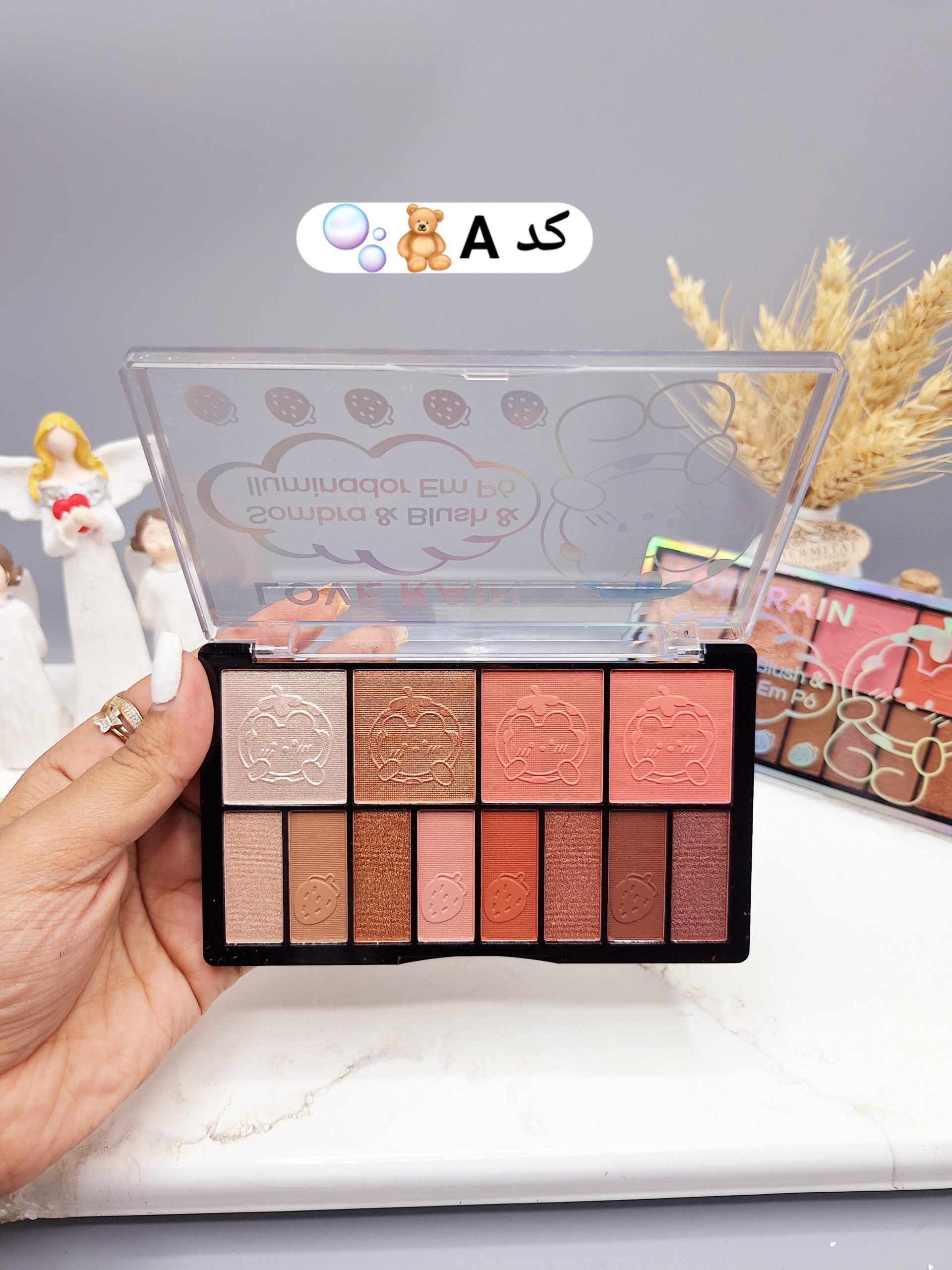 پالت سایه چشم هایلایتر و رژگونه خرسی مات شیمر برند LOVE RAIN کد NO.:LR9127