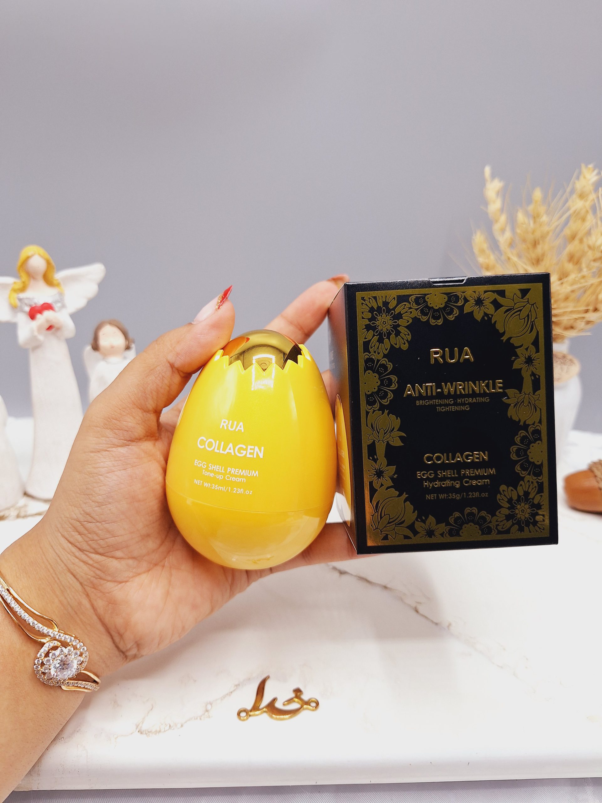 کرم ضد چروک و کلاژن ساز پوست مدل تخم مرغی زرد برند RUA کد 60350