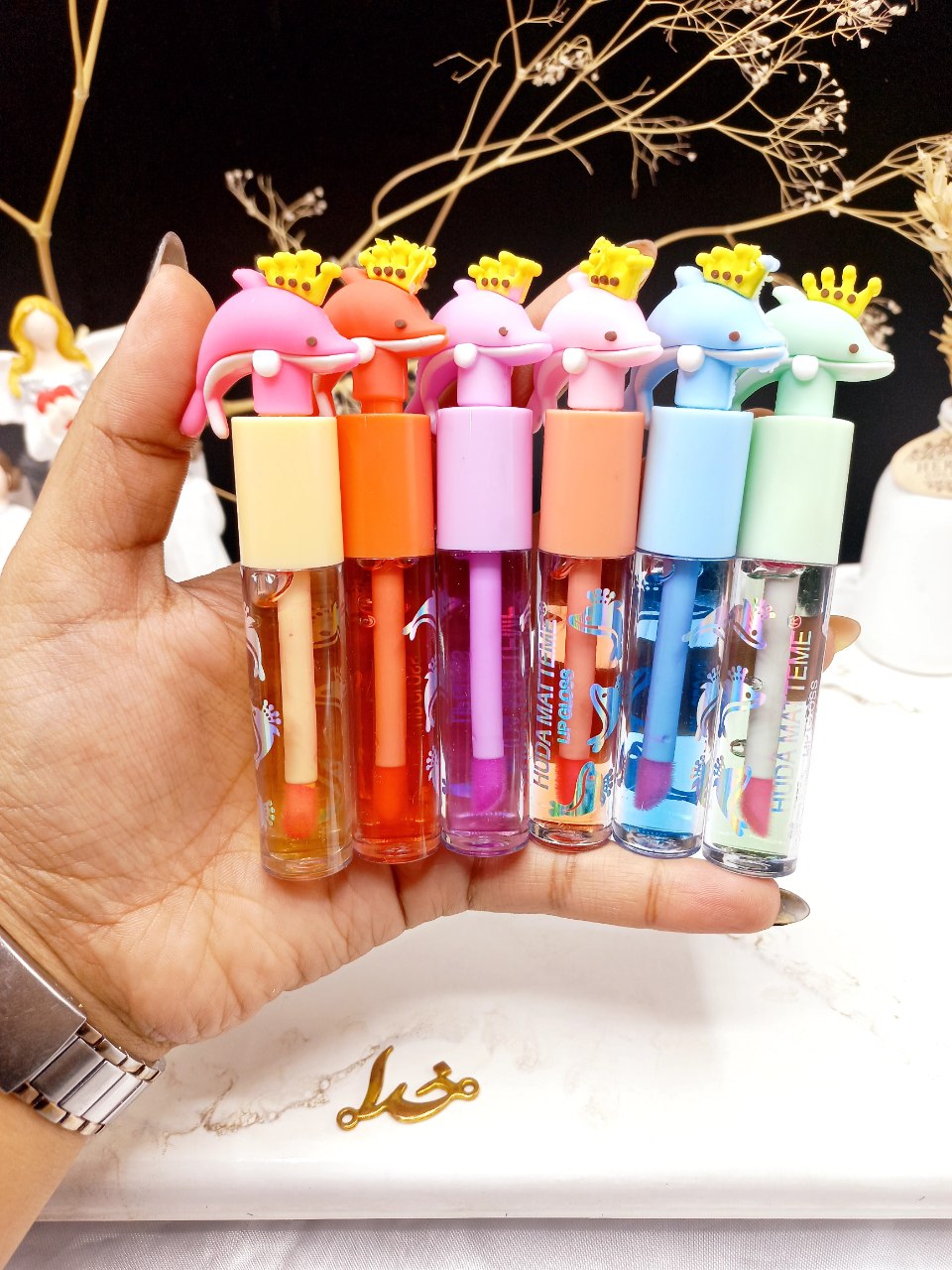 برق لب حرارتی طرح دلفین هدا مات می HUDA MATTE ME  کد X279