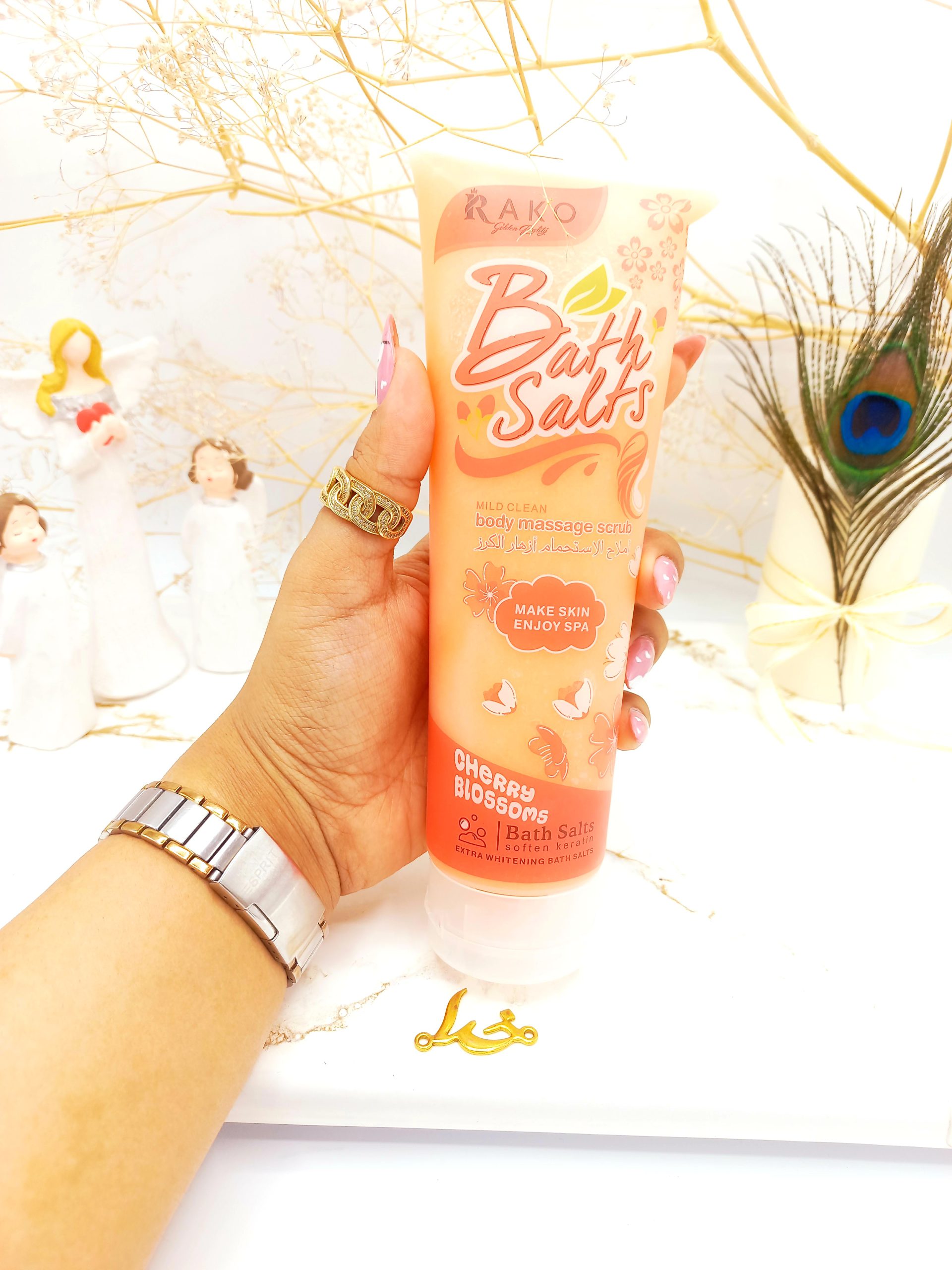 نمک حمام سفیدکننده بدن رایحه شکوفه گیلاس راکو ROKO ساخت بریتانیا اصلی