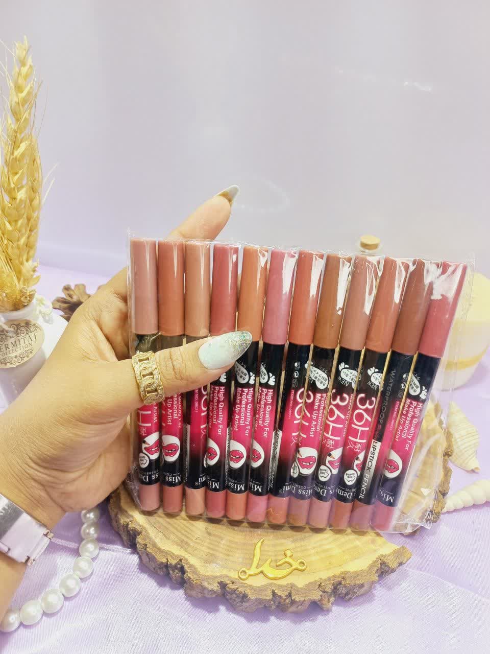 رژ مدادی 36 ساعته میس دمی | MISS DEMI Lipstick 36H بسته 12 عددی
