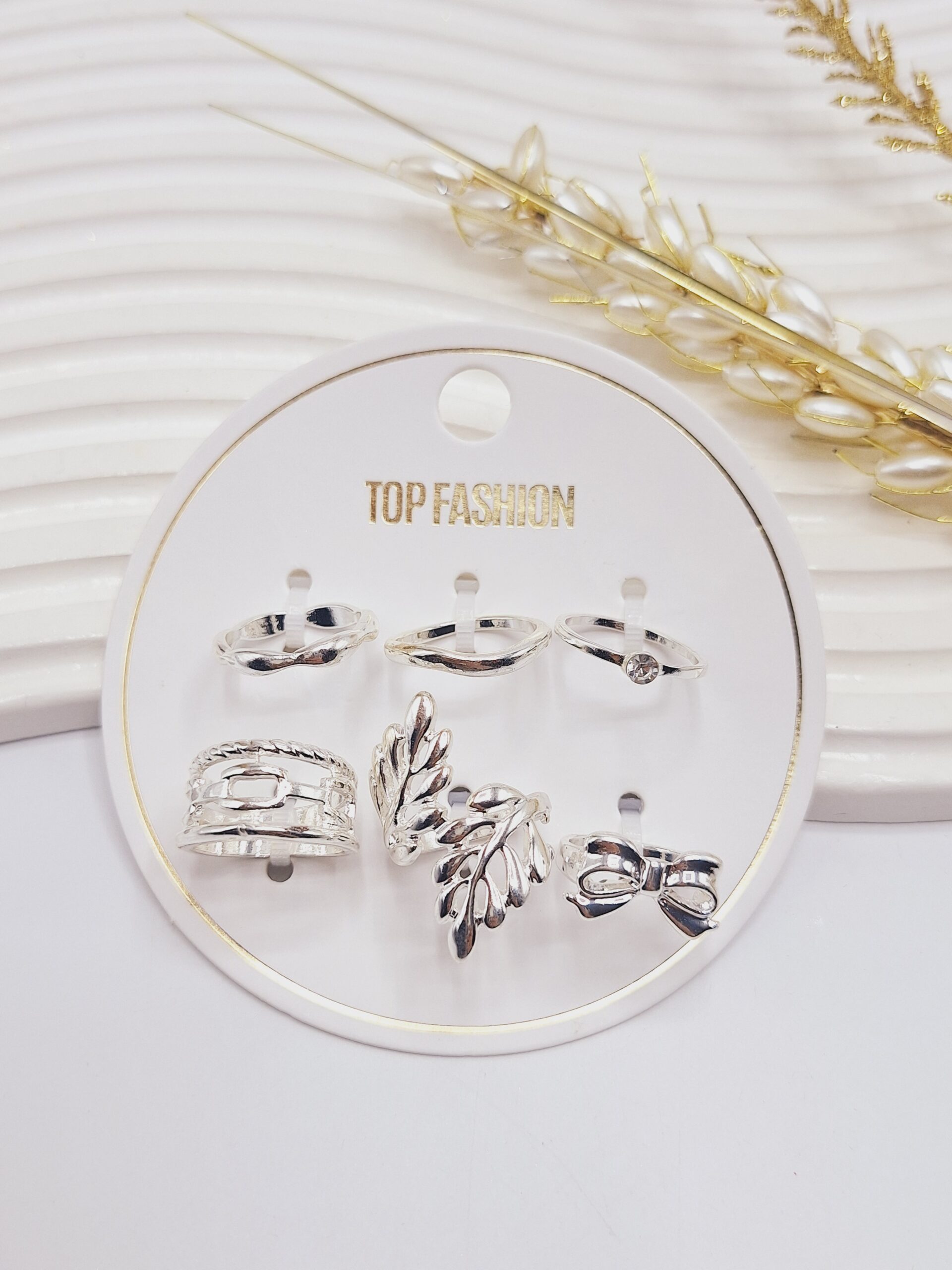 پک انگشتر آبکاری رادیوم طرح شماره 8 رنگ نقره ای