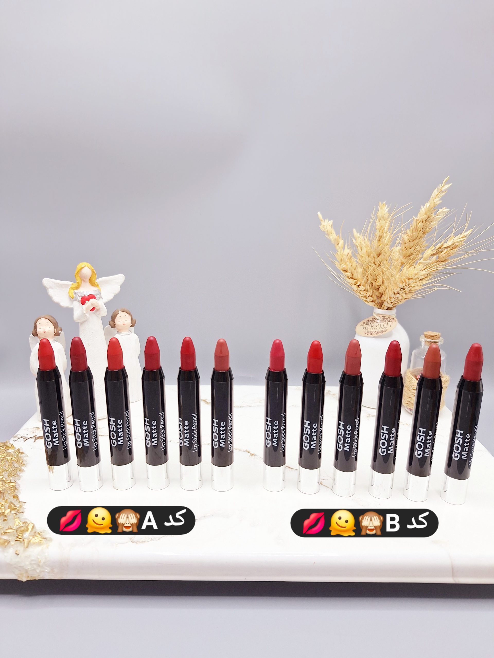 پک 6 تایی رژ جامد مدل پیچی برند GOSH کد YC-2305