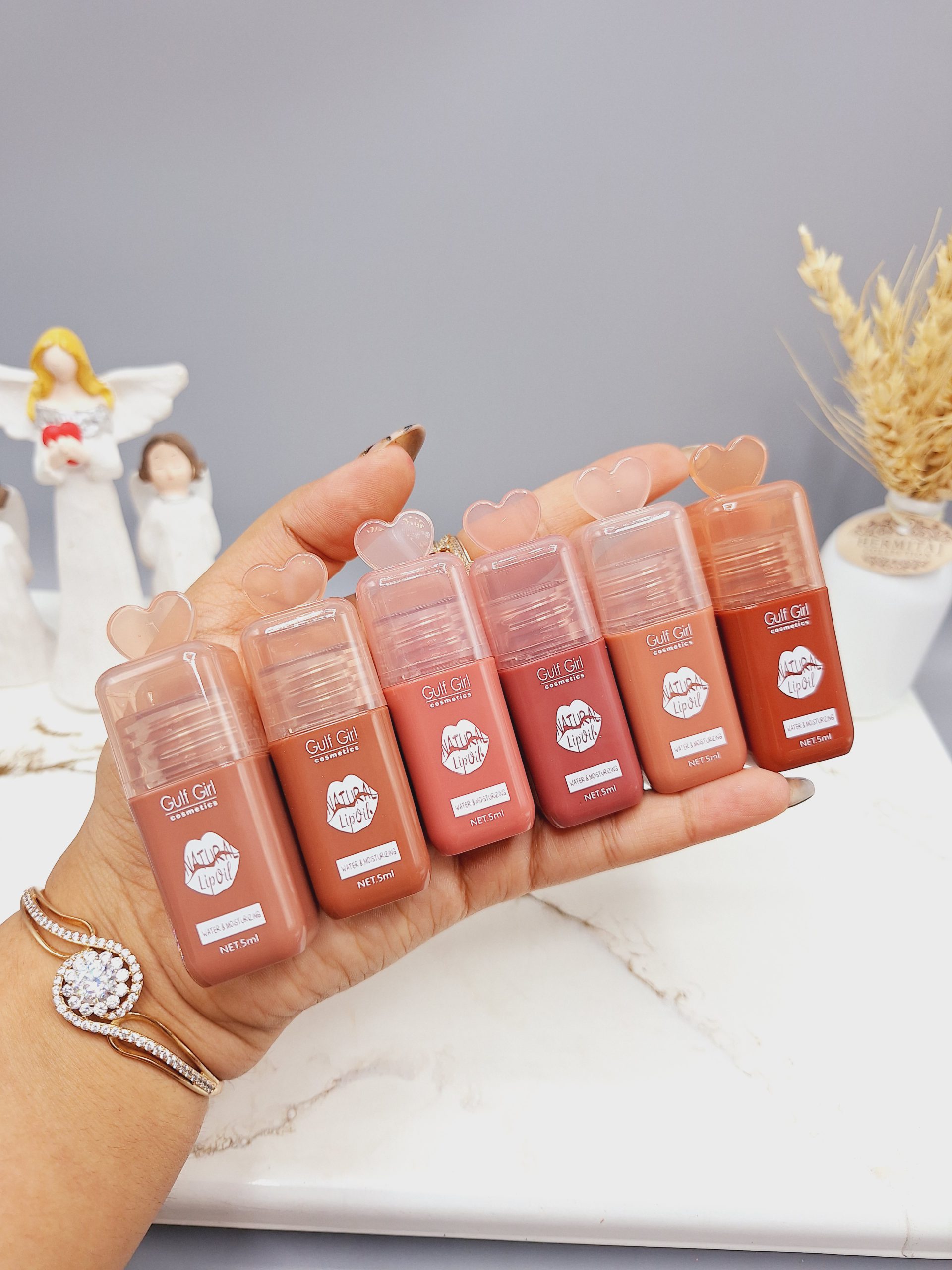 پک 6 تایی رژ مایع سر شیشه ای قلبی خوش رنگ کد GP958