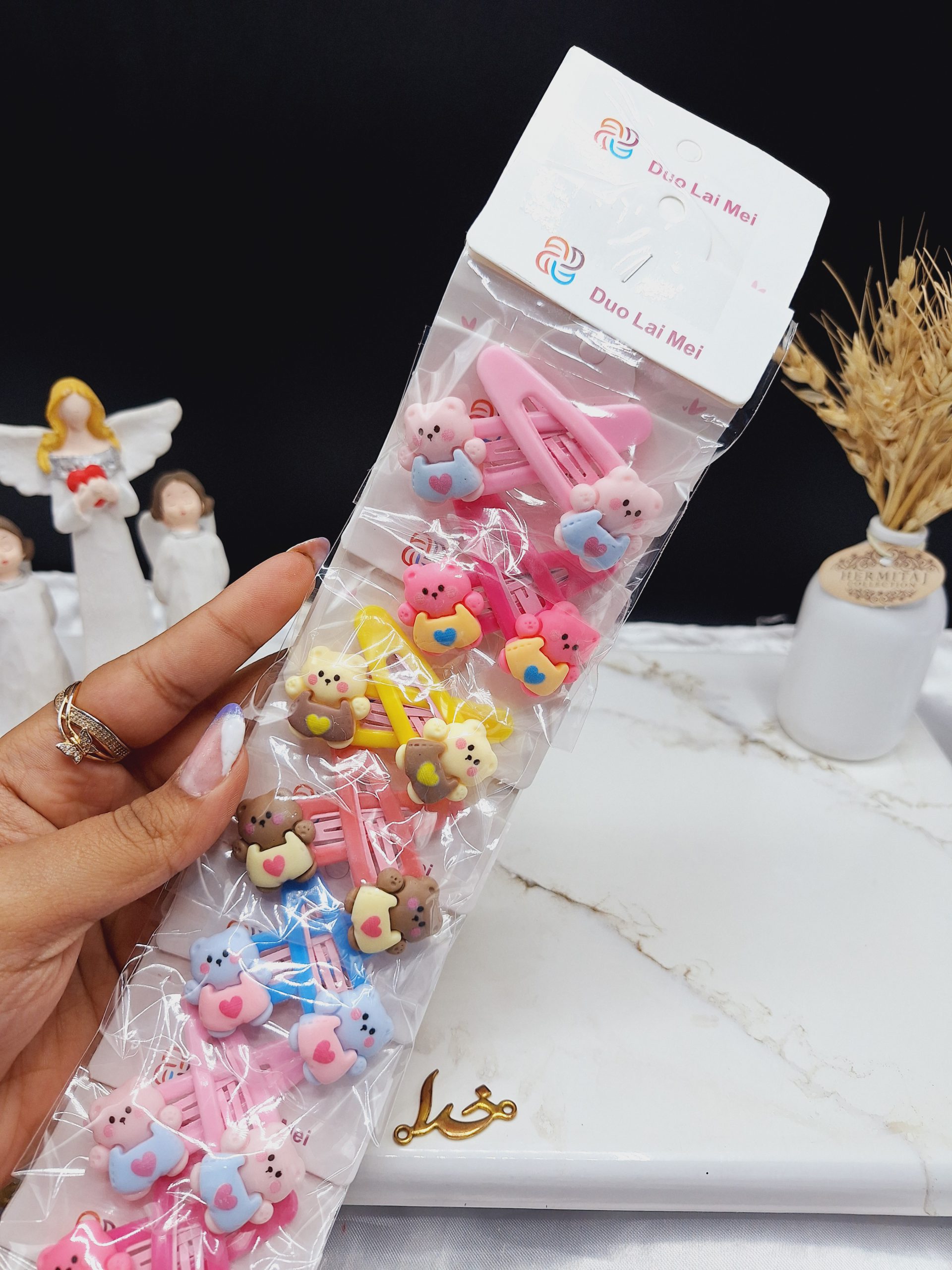 پک 10 عددی گیره مو طرح خرس فانتزی