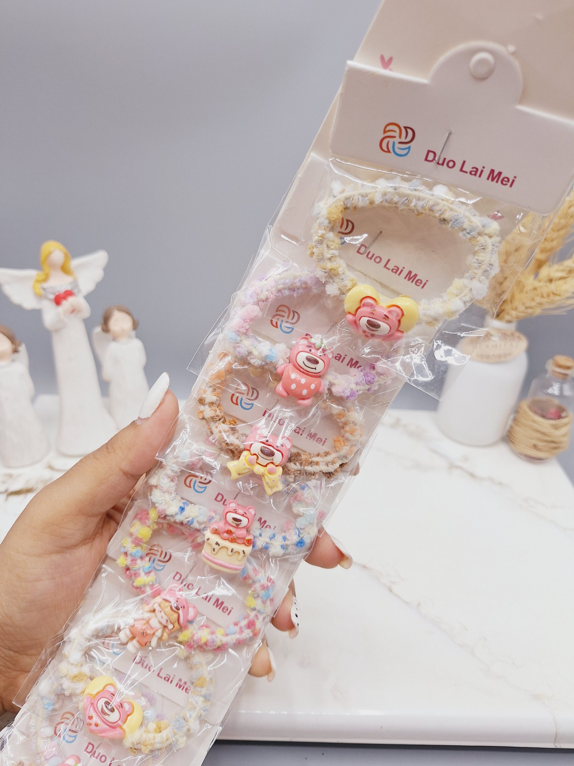 پک کارت 9 تایی کش مو طرح خرس مهربون