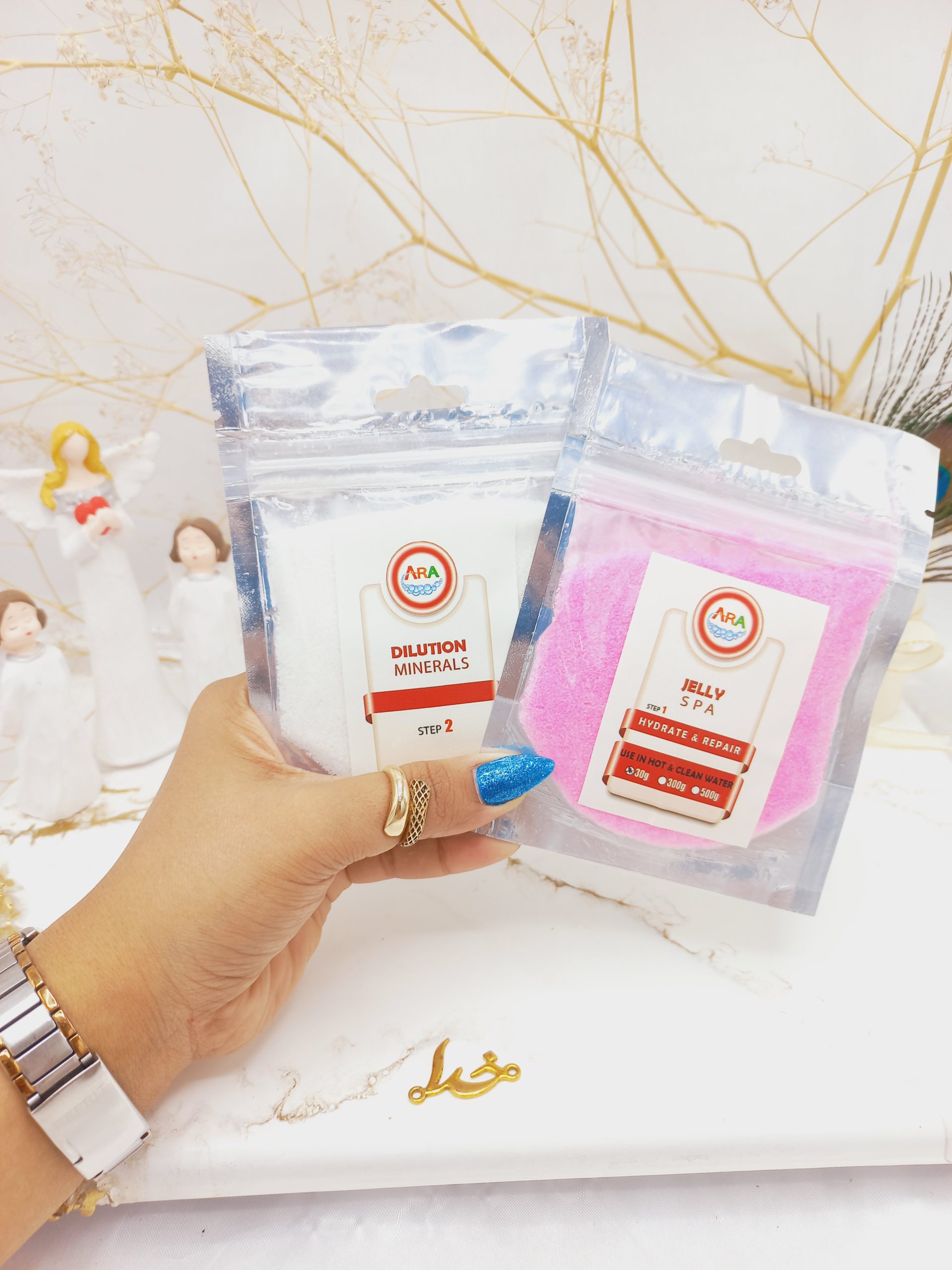 پودر پدی ژل همراه با حلال دست ساز گیاهی ARA (صورتی)