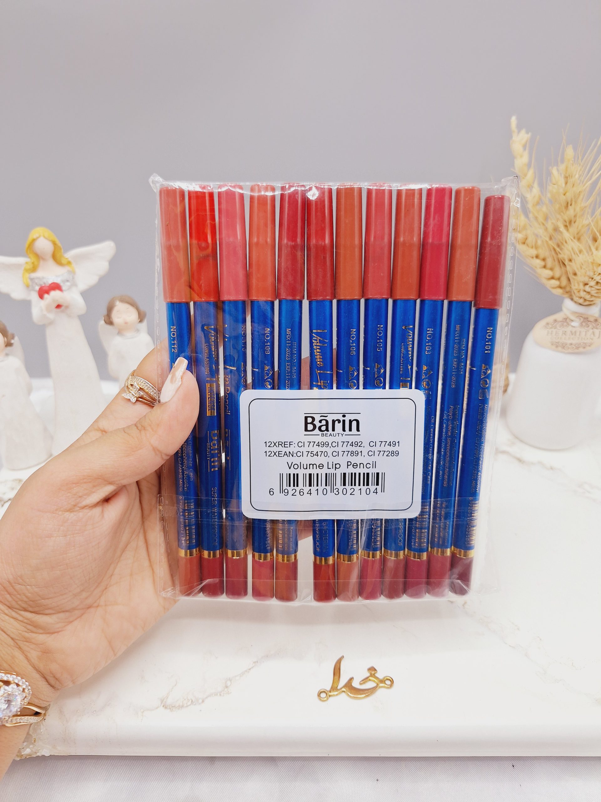 پک 12تایی خط لب مدادی Barin کد A