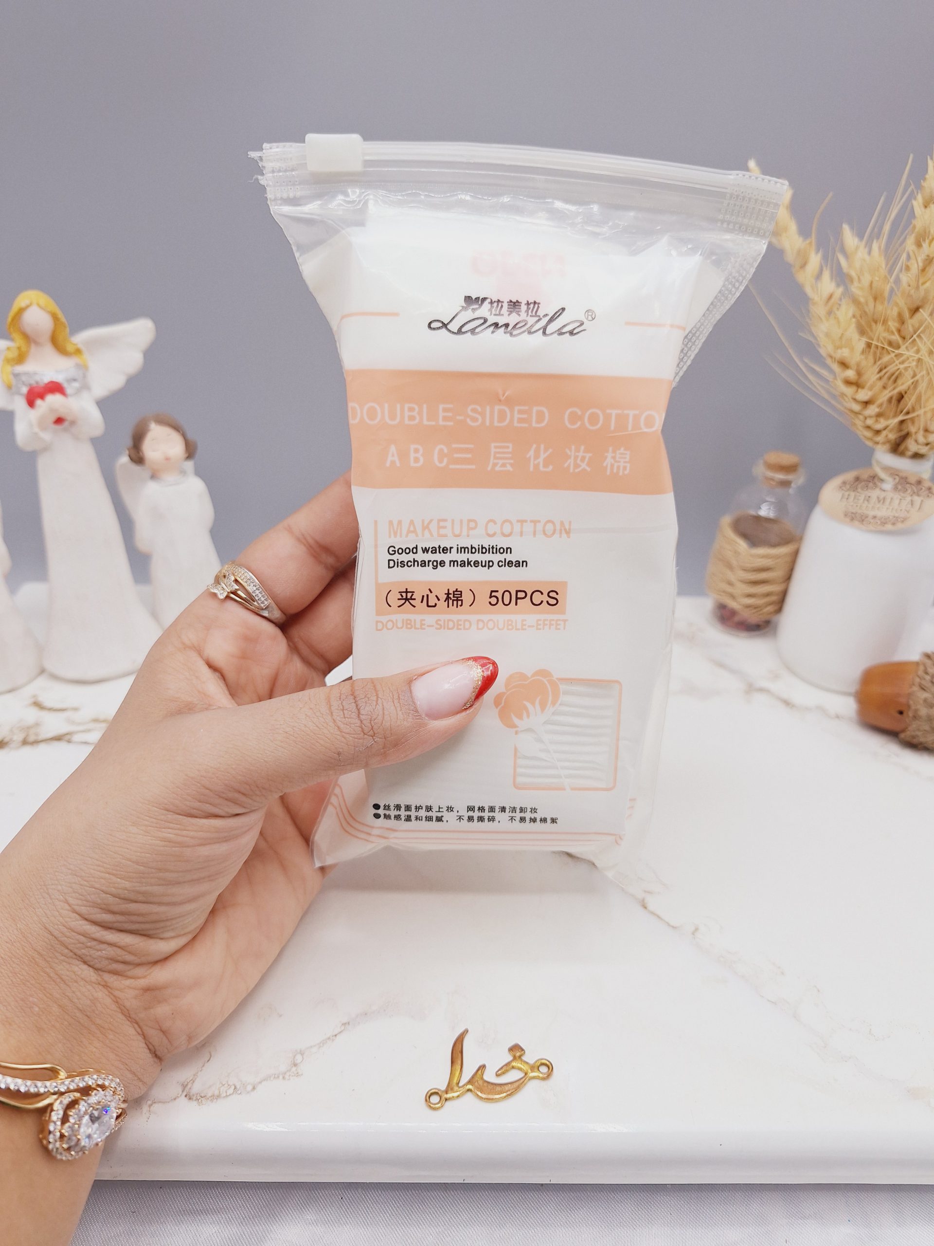 پد پنبه ای 3 لایه آرایش پاک کن ( روکش نارنجی) کد 5424