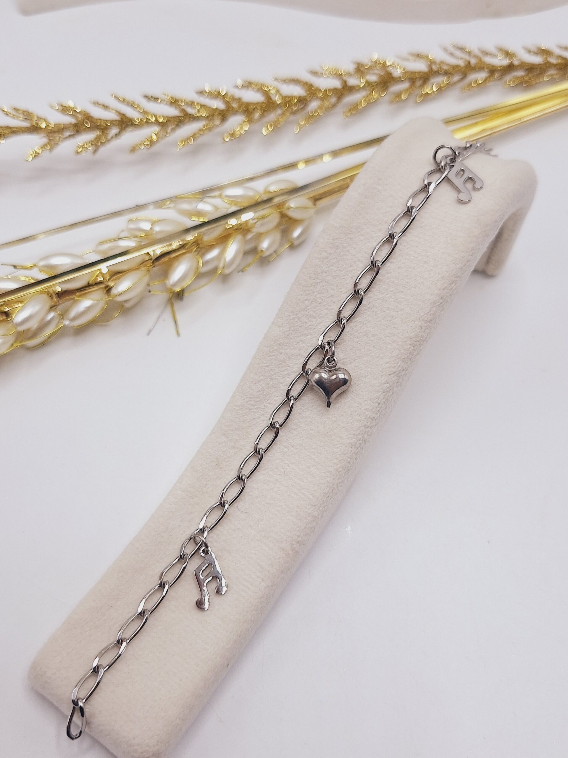 دستبند زنجیری طرح موزیک و قلب استیل