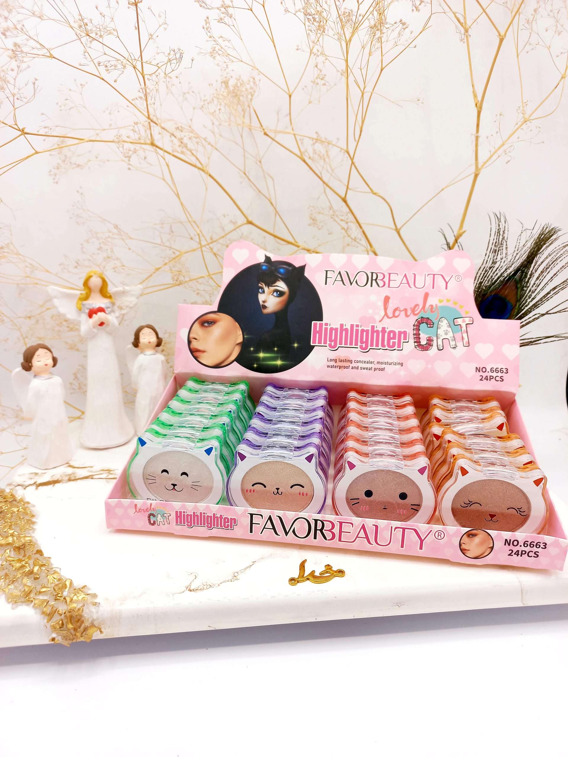 هایلایتر پرطرفدار فانتزی طرح گربه فاور بیوتی Favre Beauty کد 6663