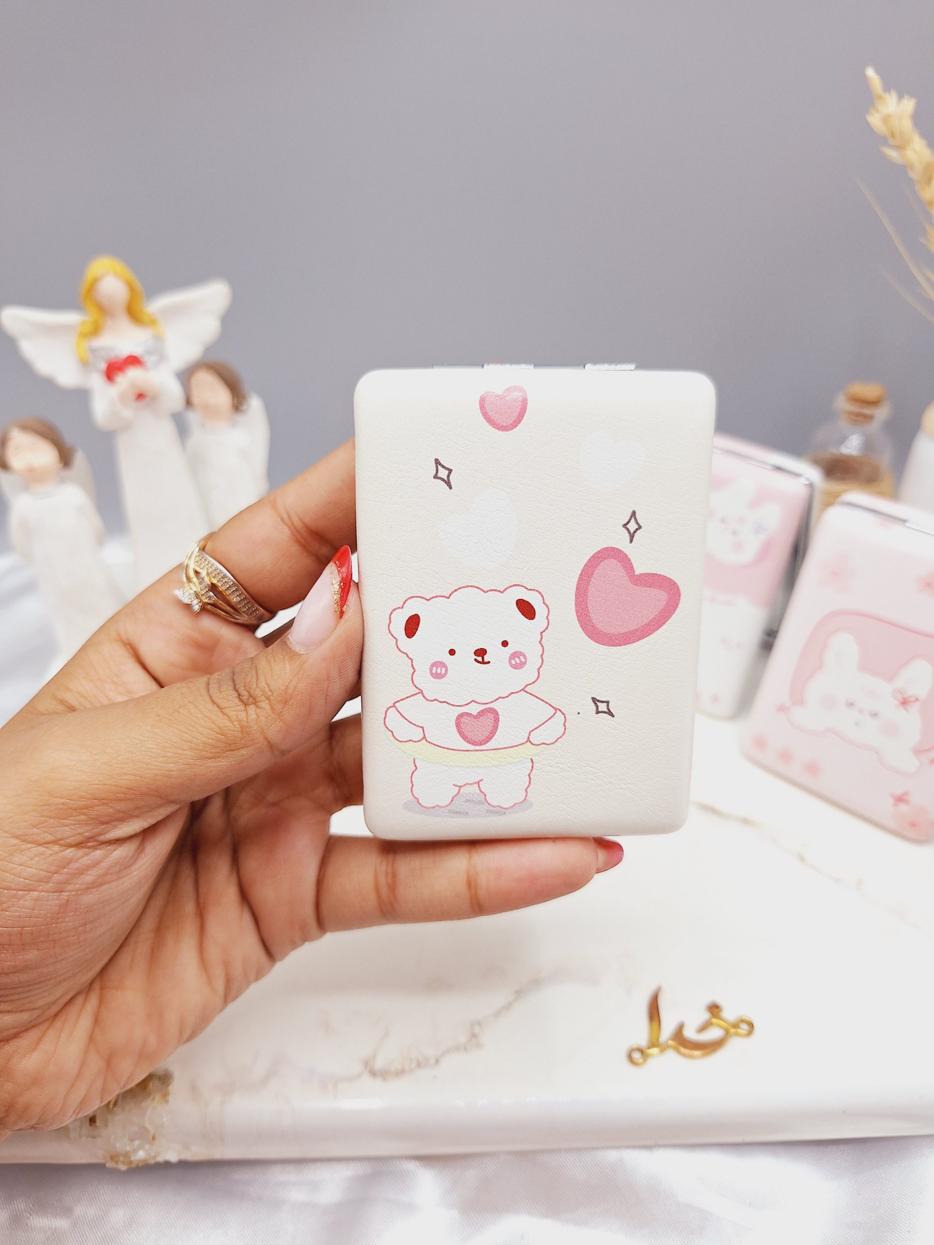 آینه آرایشی مدل مستطيل طرح خرس گوگولی