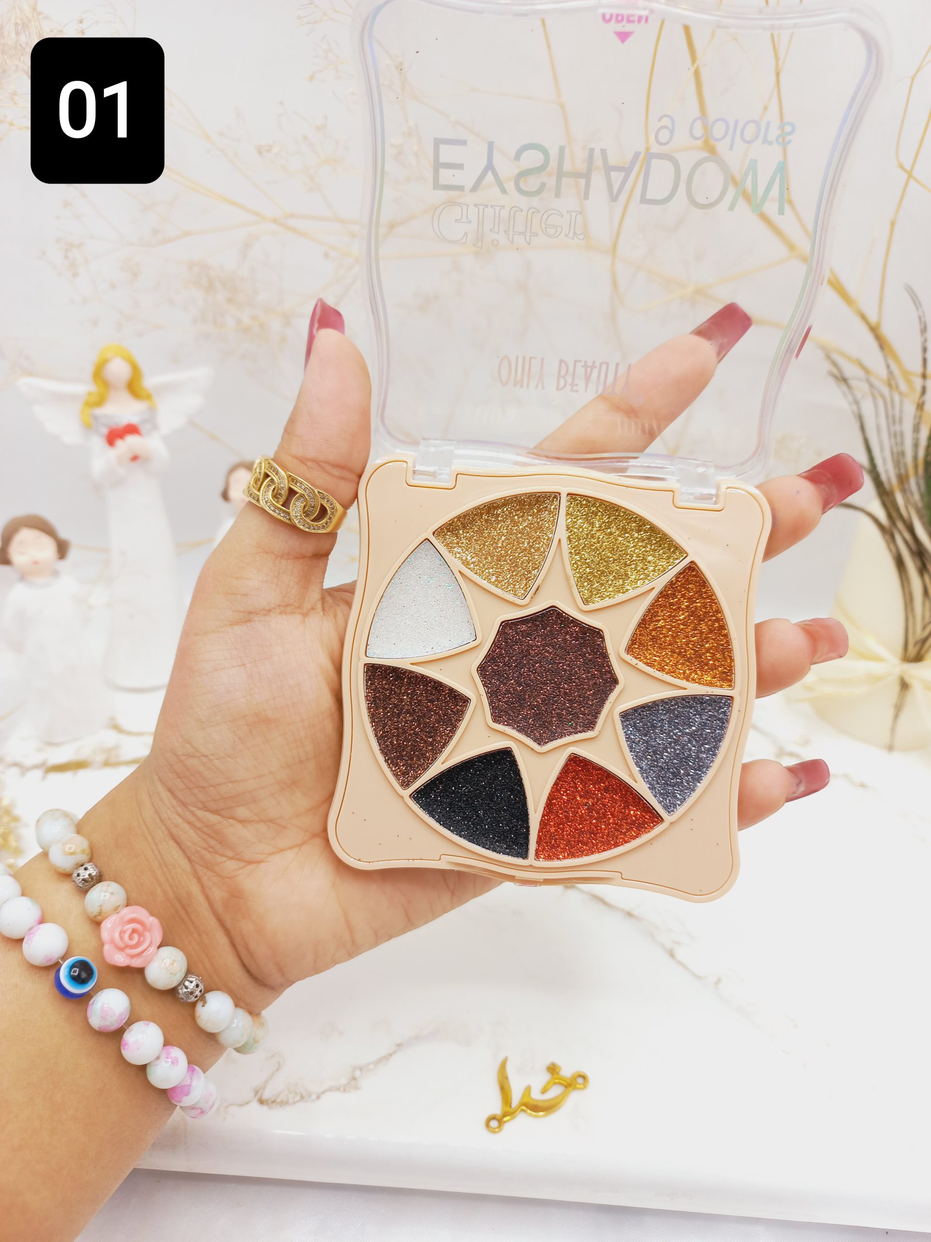 پالت سایه پرطرفدار گلیتری 9 رنگ ONLY BEAUTY کد ES1520