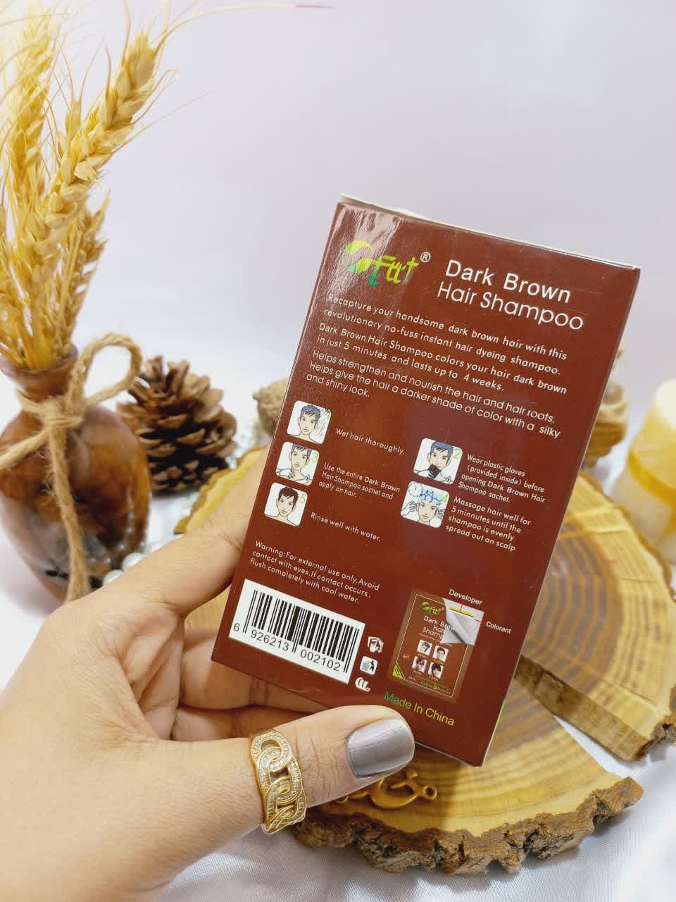 شامپو رنگ مو قهوه ای گیاهی دکسی Dexe کد 002102