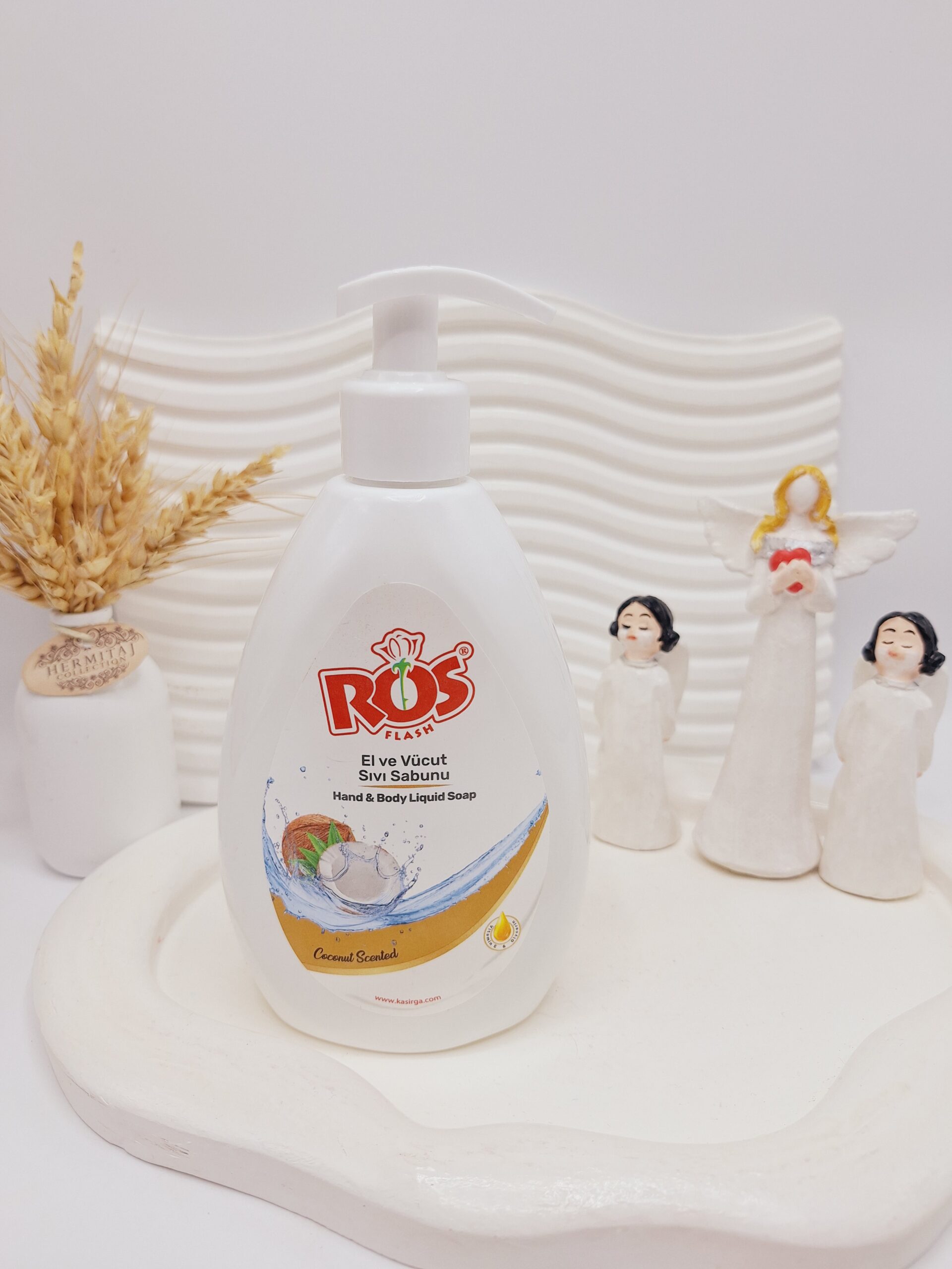 مایع صورت و بدن با رایحه نارگیل و توت فرنگی  حجم 500 میل برند ROS کد 6121