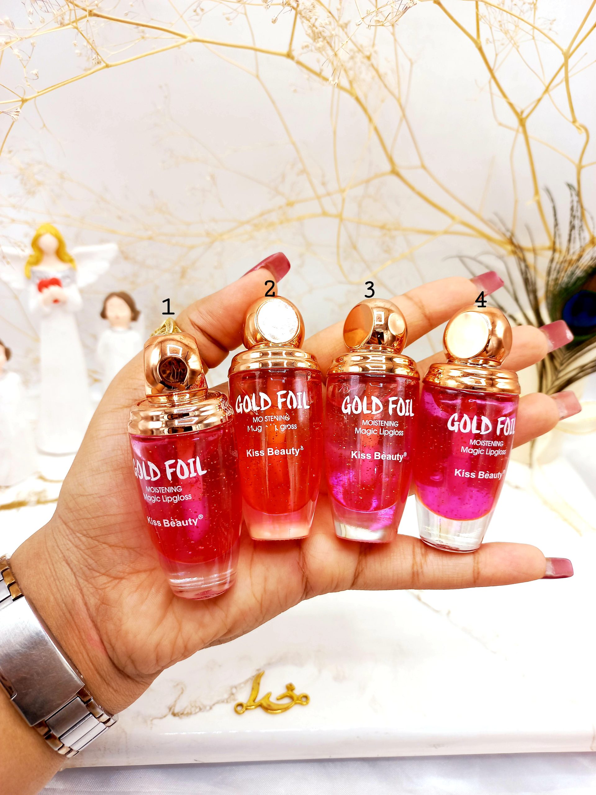 لیپ گلاس و برق لب حرارتی کیفیت عالی کیس بیوتی kiss beauty کد  7708