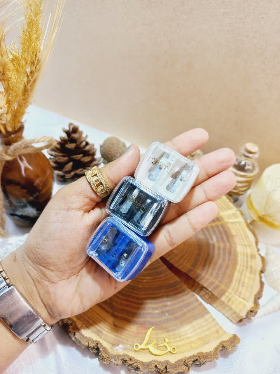 مداد تراش آرایشی دوقلو رنگی Cosmetic شیشه ای