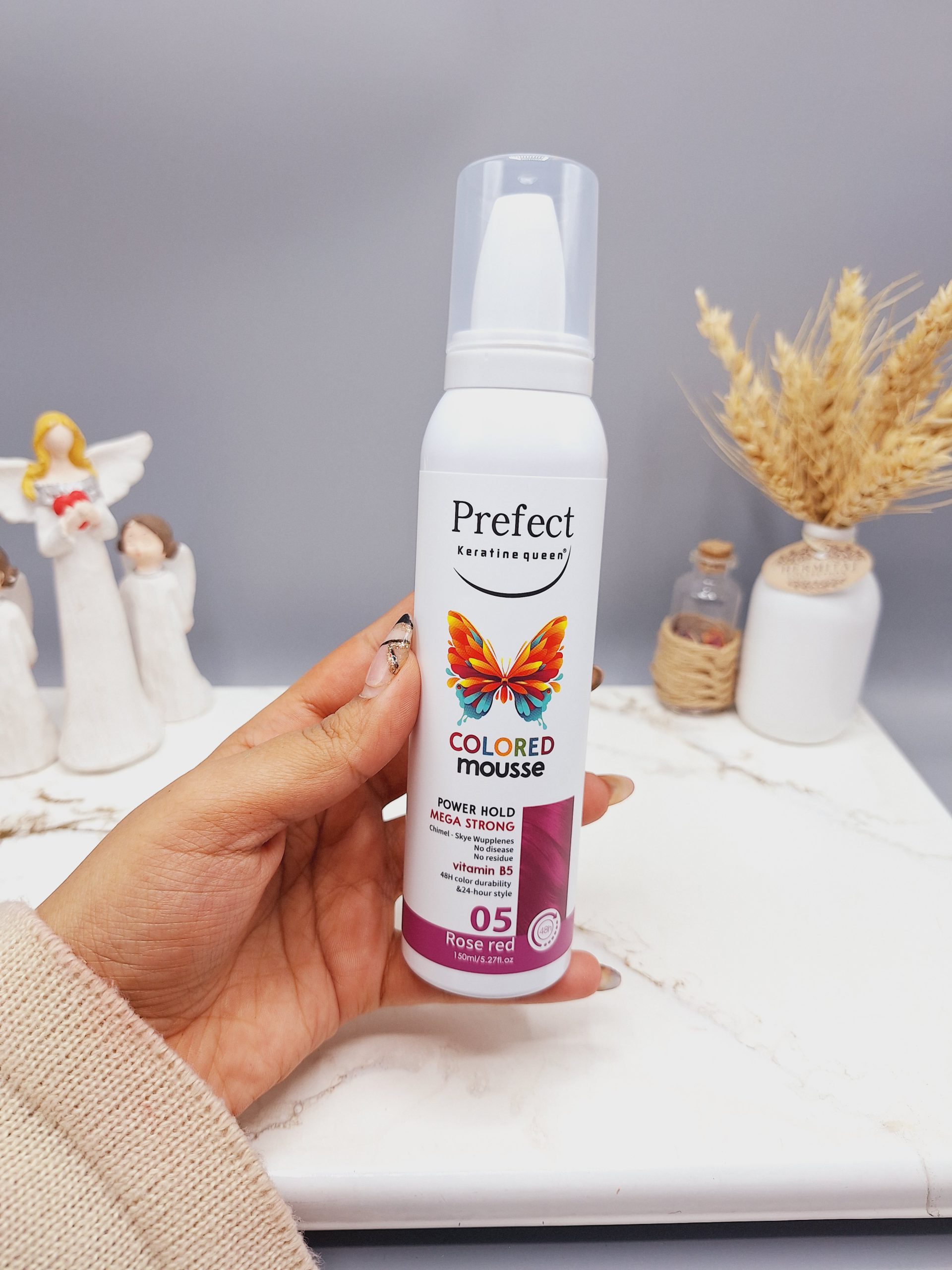 موس مو رنگی برند پرفکت شماره 05 Rose red قرمز حجم 150 میل کد 2408