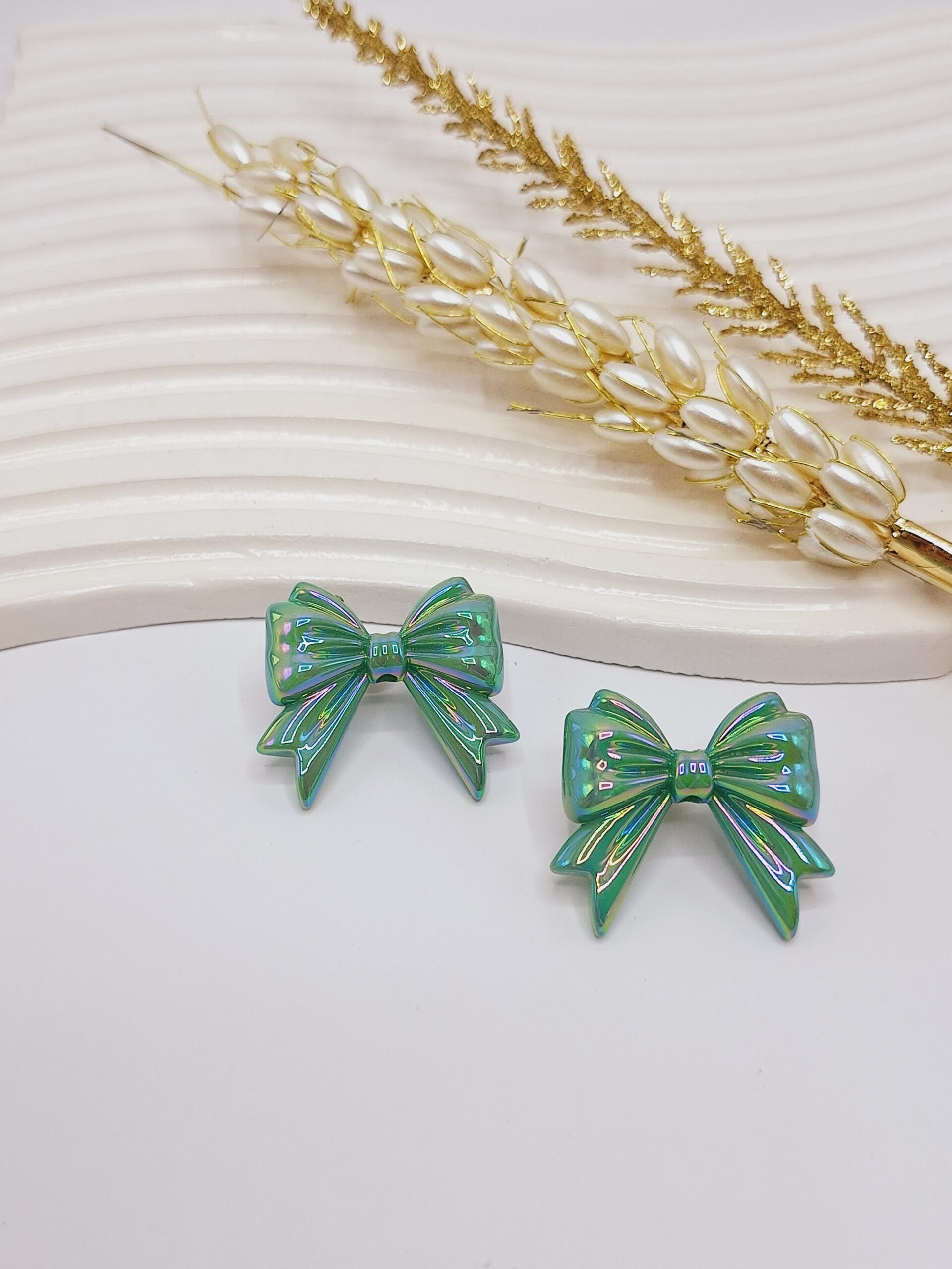 گوشواره آبنباتی طرح پاپیون (سبز)