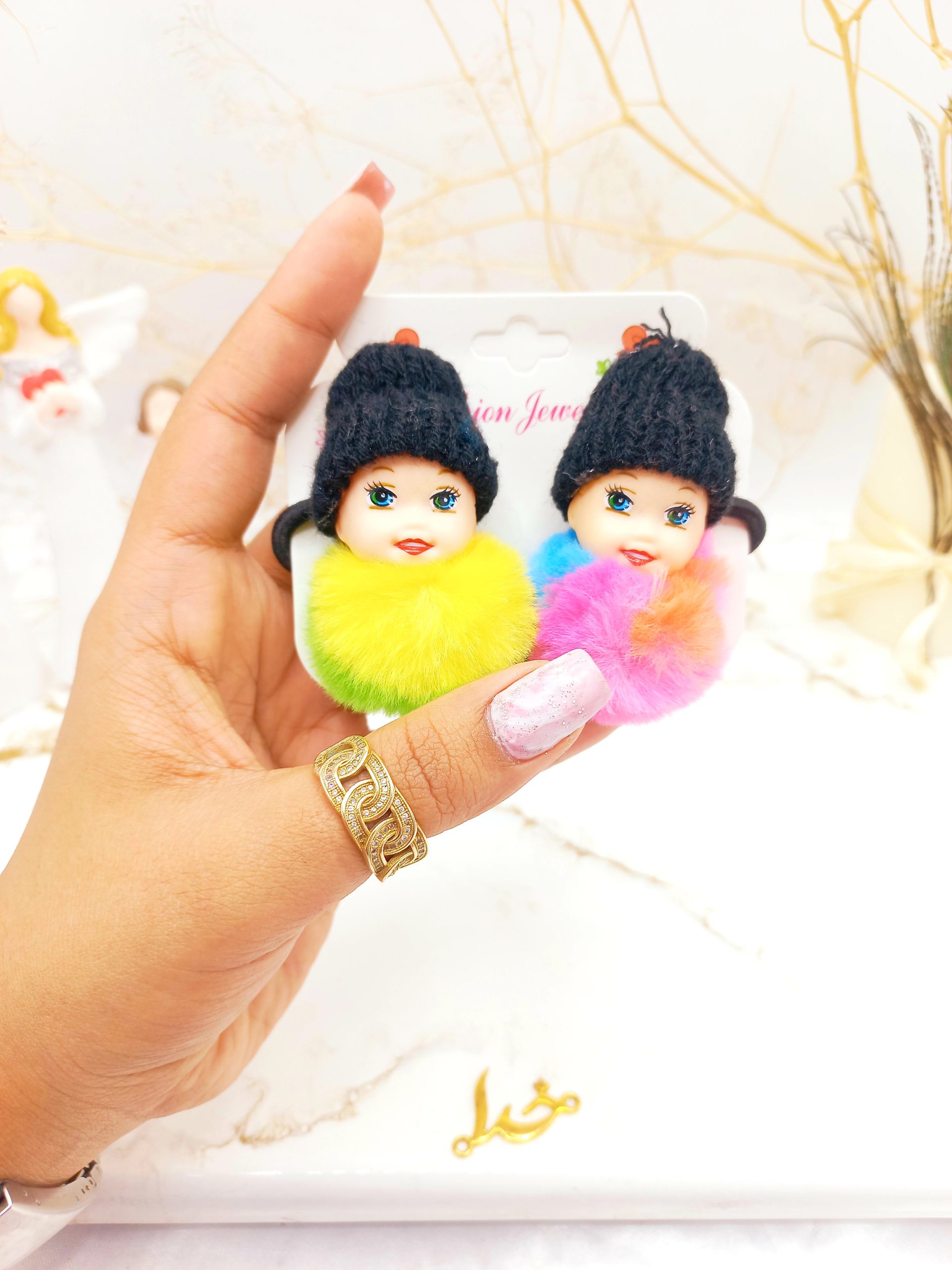 کش مو جفت زنانه مدل عروسک باربی کد 2302301