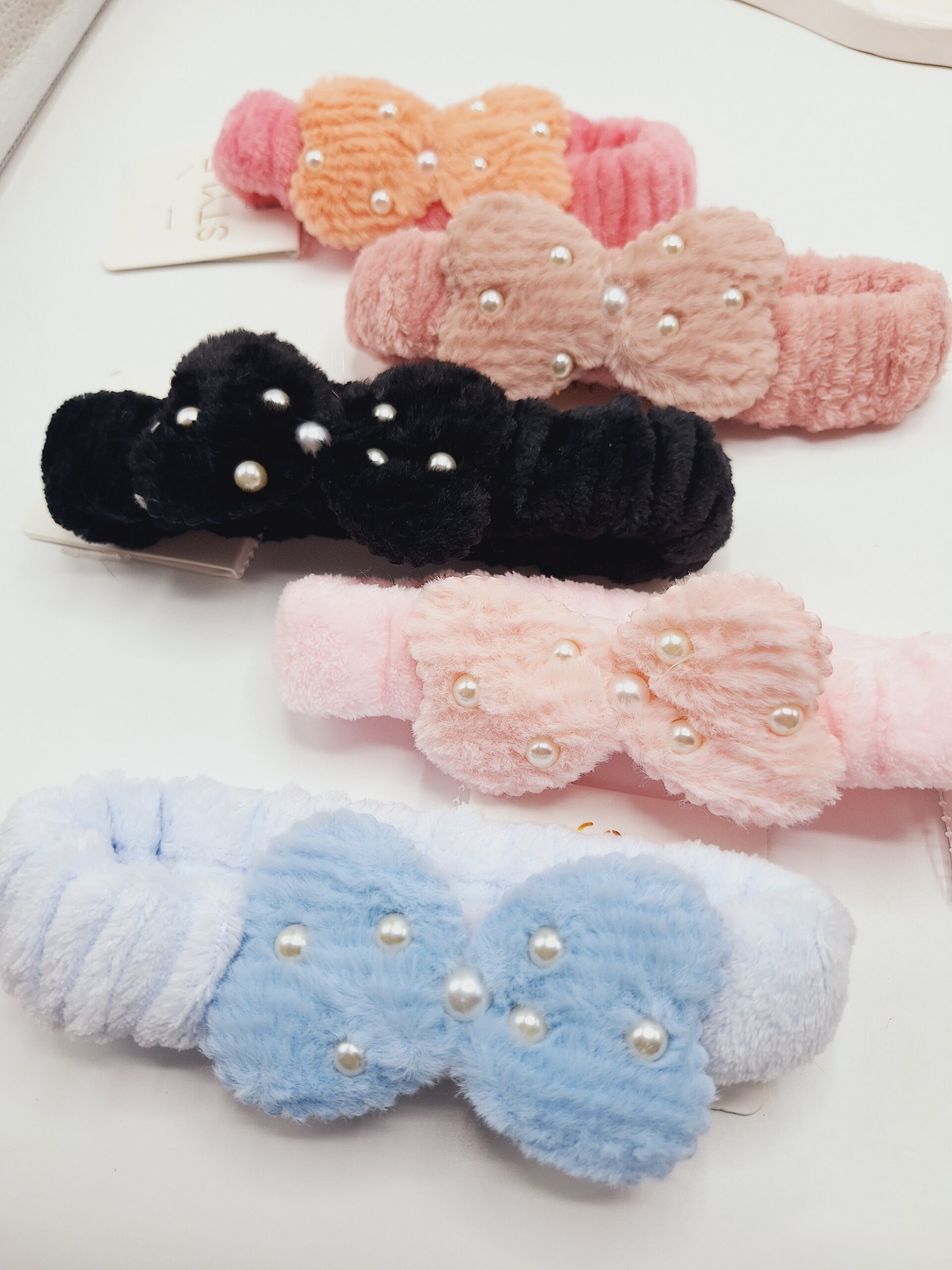 هدبند بچگانه طرح پاپیون مروارید دار کیفیت خوب