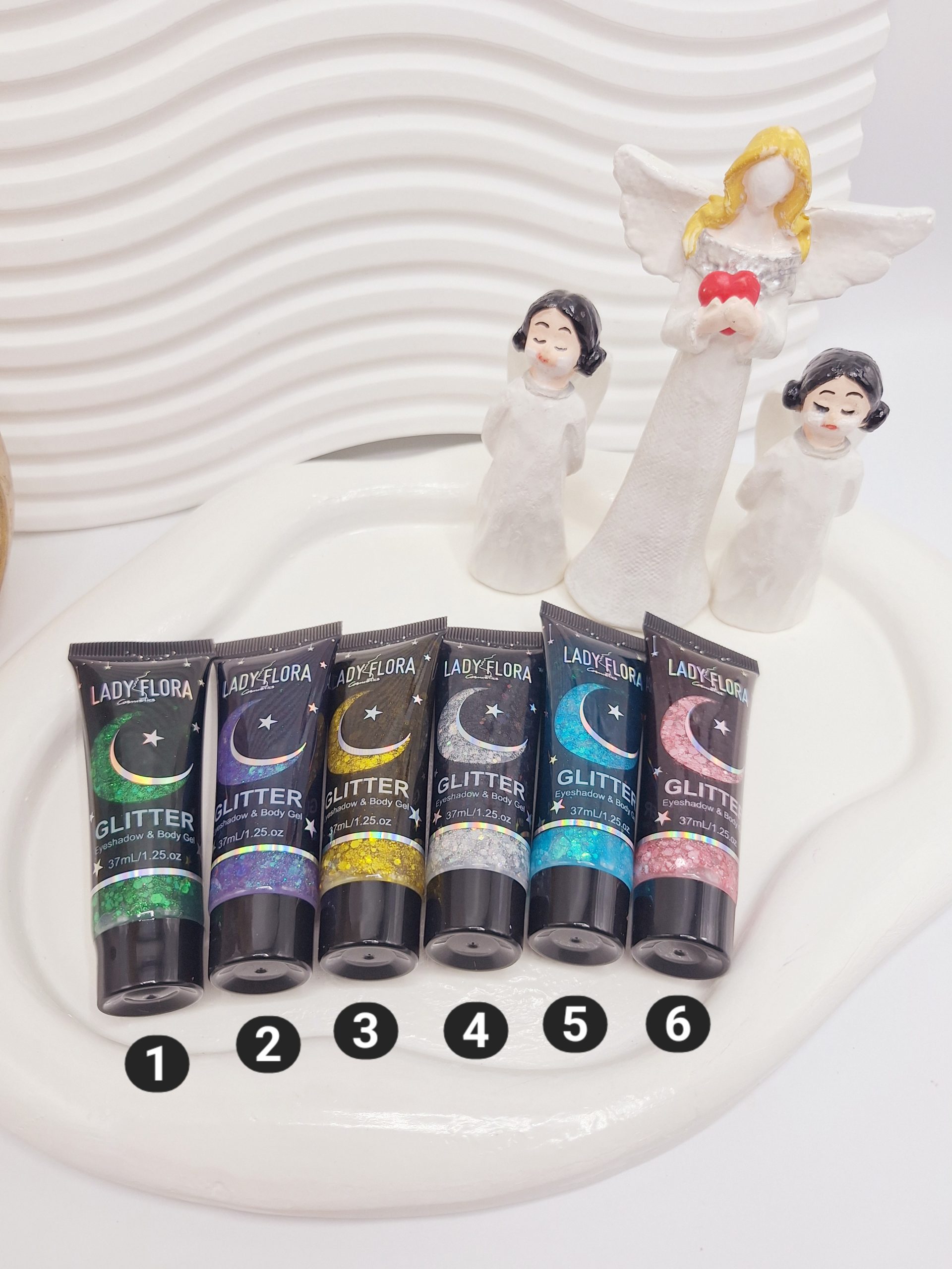 گلیتر مایع تیوپی طرح ماه و ستاره برند GLITTER کد 002