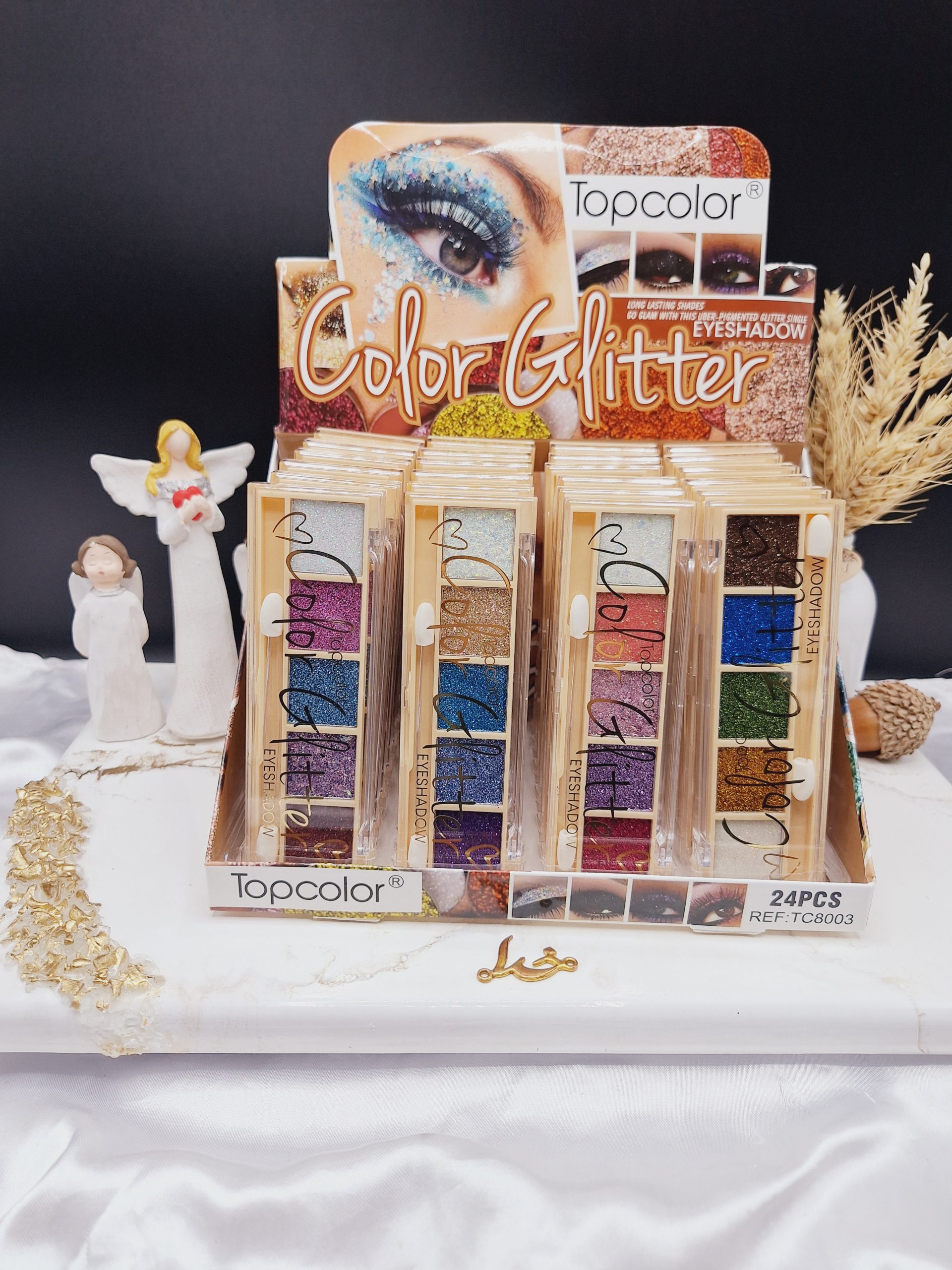 پالت سایه چشم گلیتری جذاب 5تایی Topcolor کد TC8003