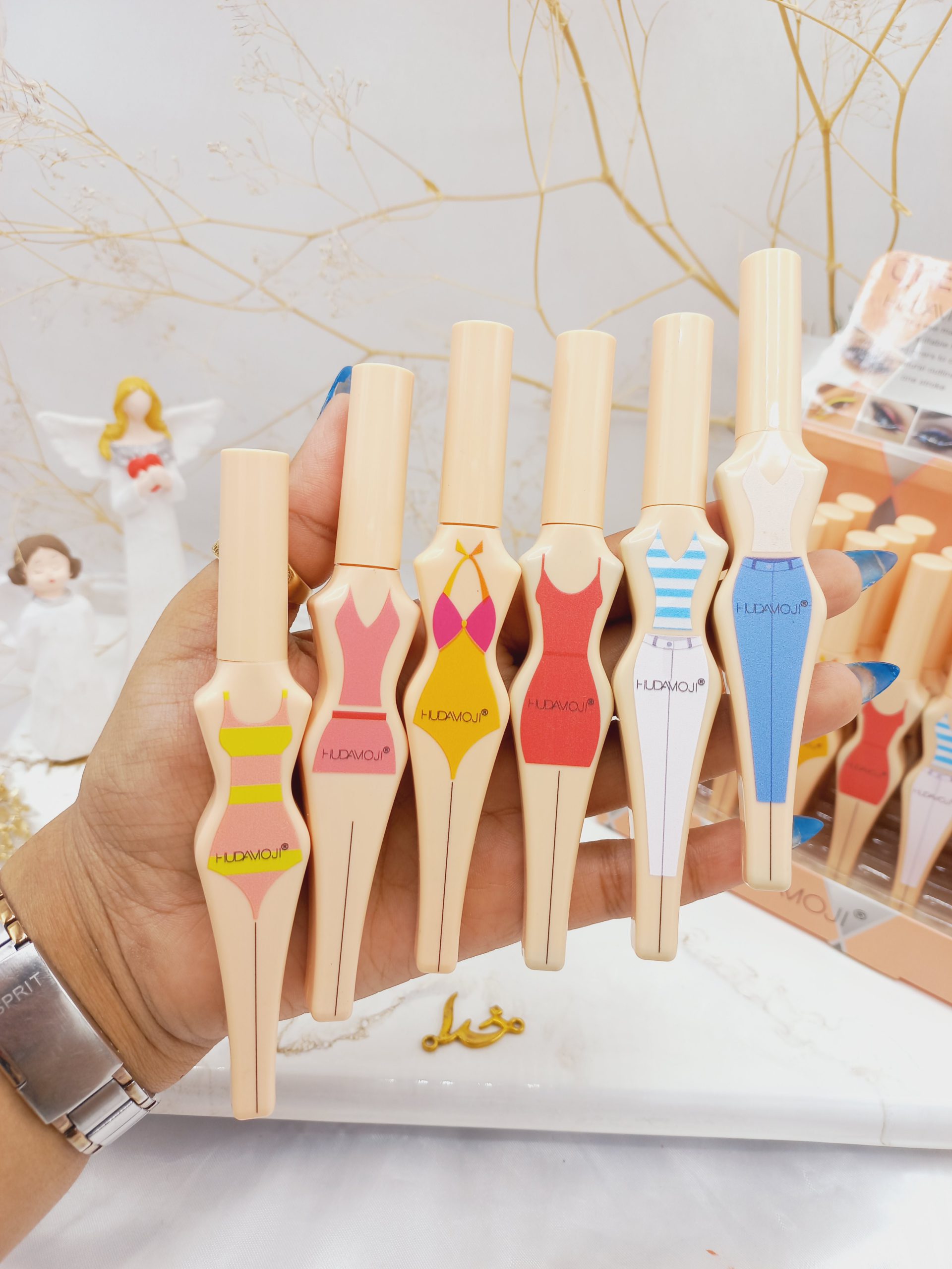 پک 6عددی خط چشم مویی رنگی هدا موجی HUDA MOJI کد 3029