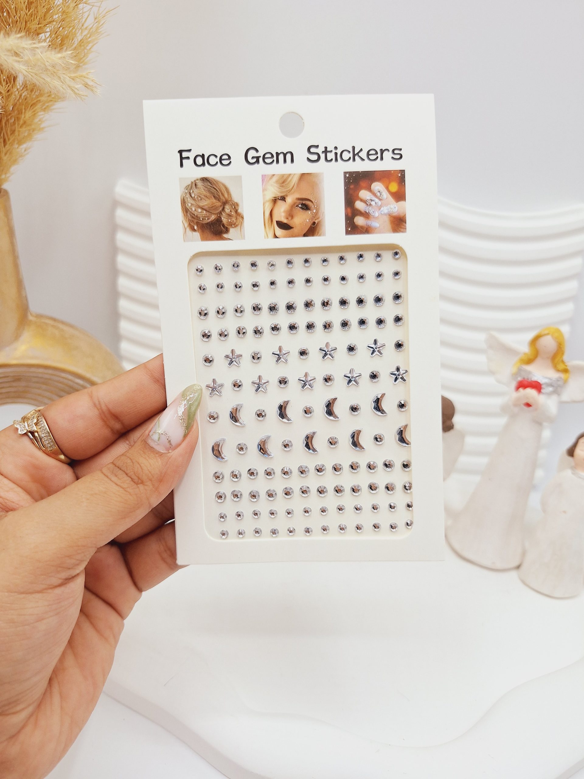 نگین چسبی (طرح ماه و ستاره) مناسب صورت و بدن و ناخن همه کاره کد 219AB کد 6726