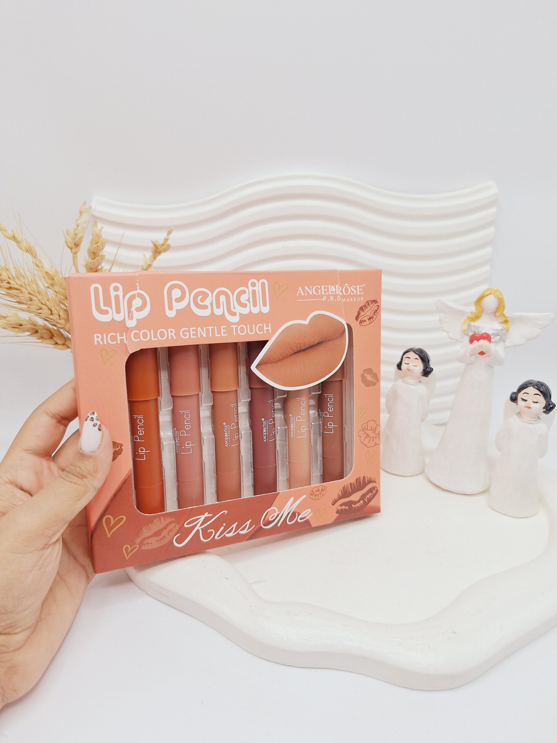 پک رژ لب مدادی 6 تایی برند Kiss me کد 2785