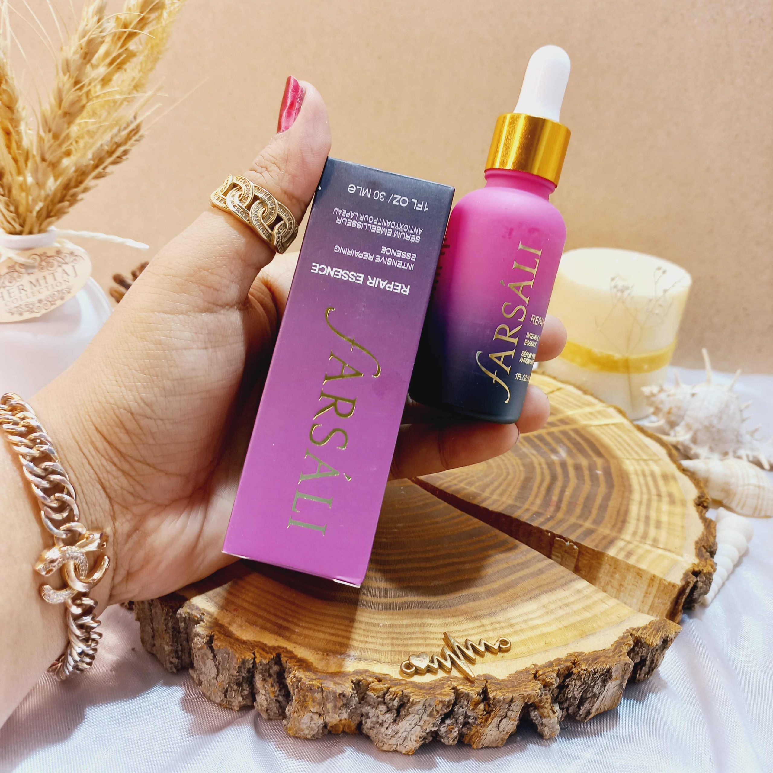 پرایمر و سرم صورت بنفش فارسالی farsali مدل repair essence