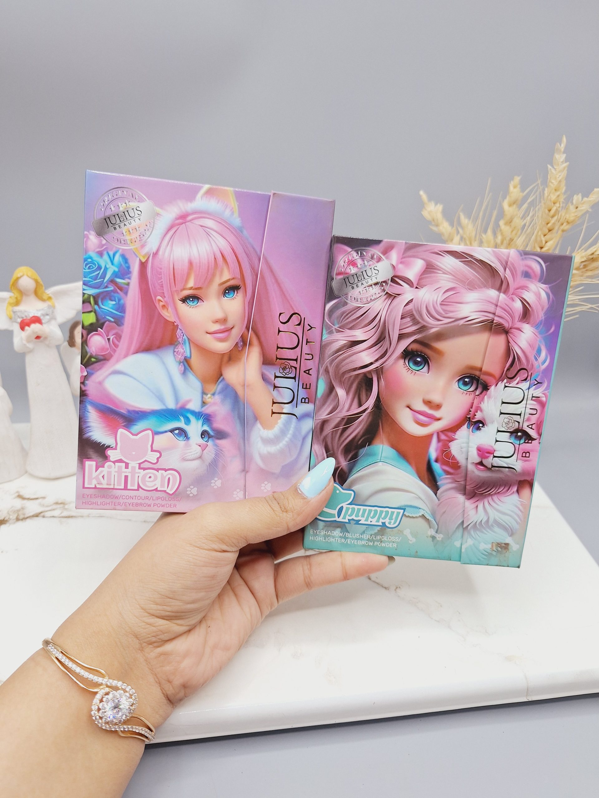 سایه کیفی ژولیوس بیوتی طرح دختر مو صورتی کد jl2025