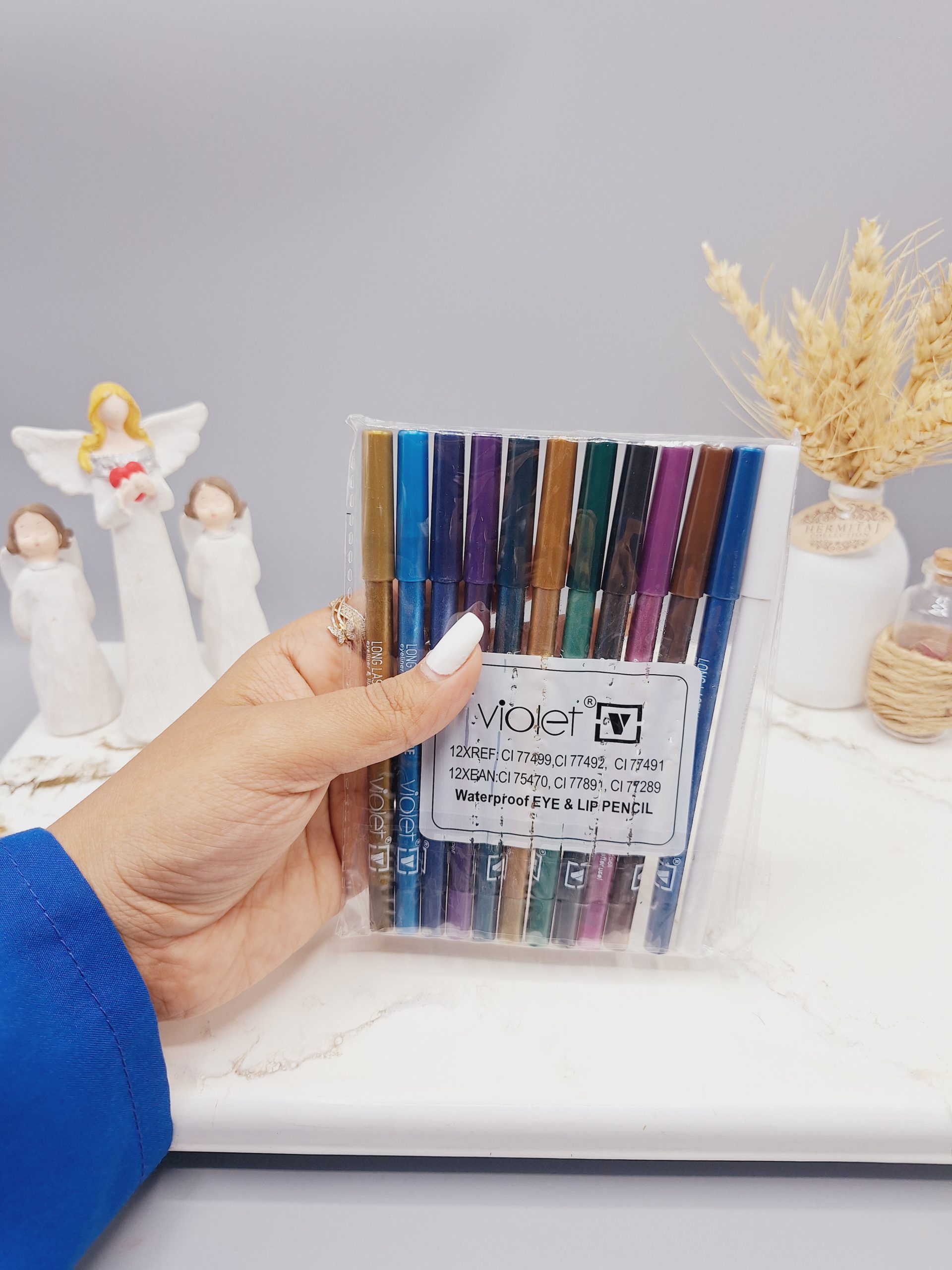 پک مداد شمعی رنگی ضدآب ویولت violet