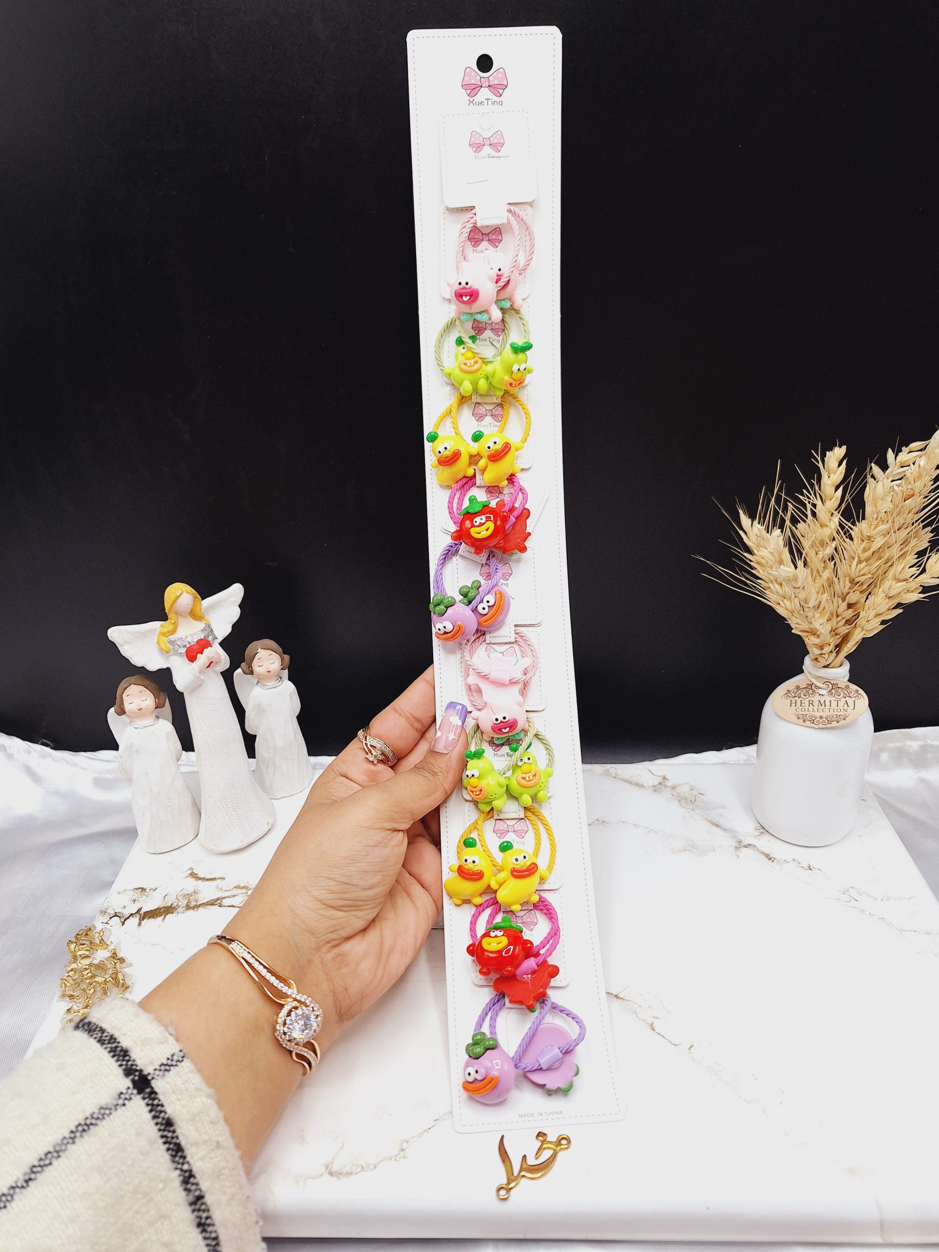 پک 10 عددی کش مو طرح میوه های بازیگوش