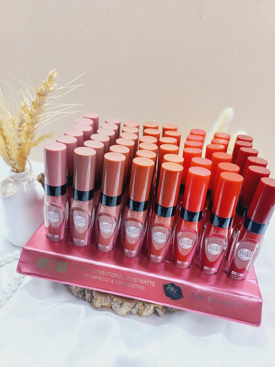 رژ مایع 48 تایی اماراتی اصلی 24 ساعته برند ADS کد A0777