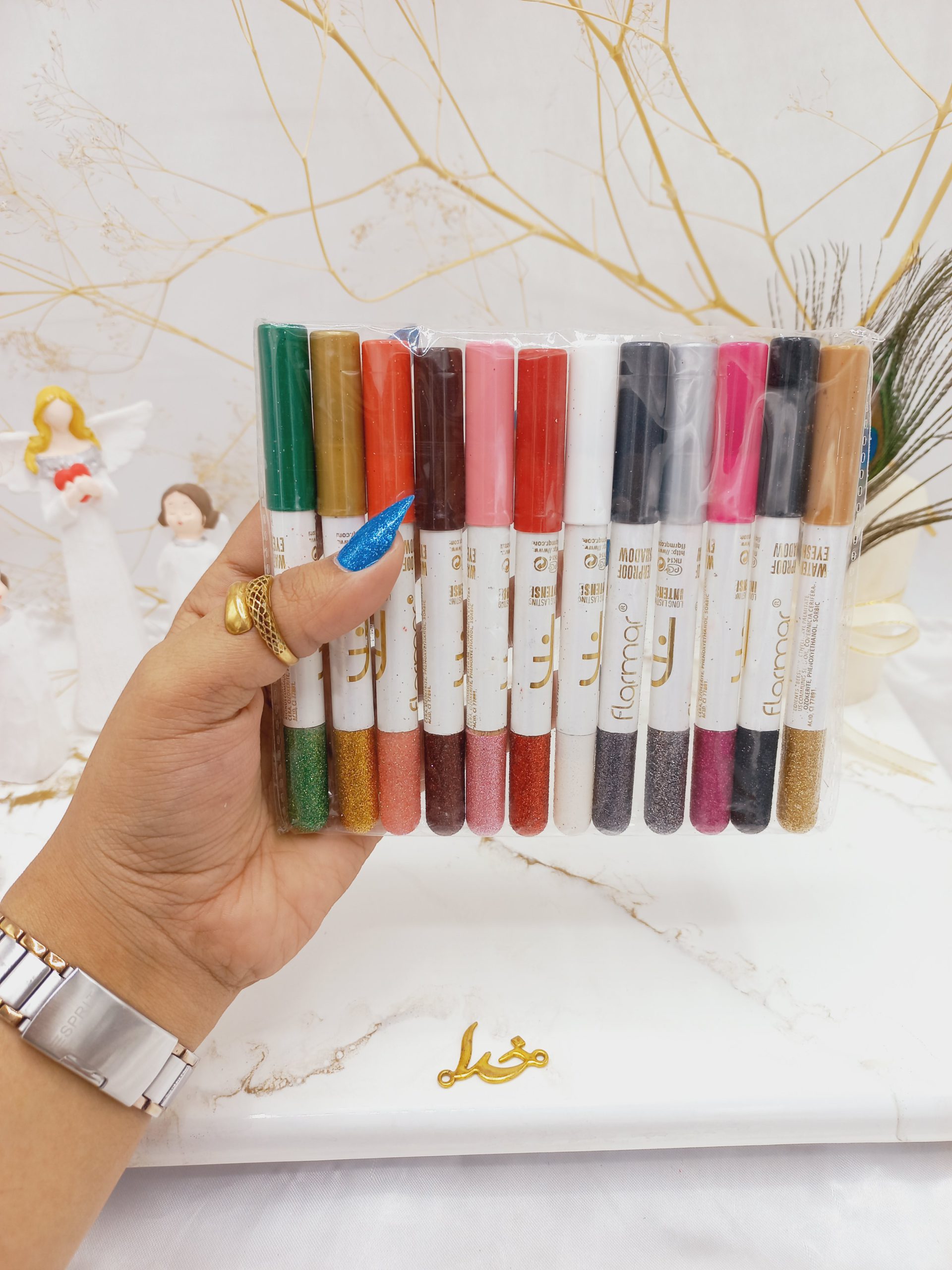 پک رژ مدادی 12 عددی گلیتری فلورمار Flomror