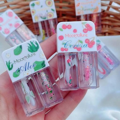 برق لب دو قلو میوه ای گلیتر و ساده Mocoallure