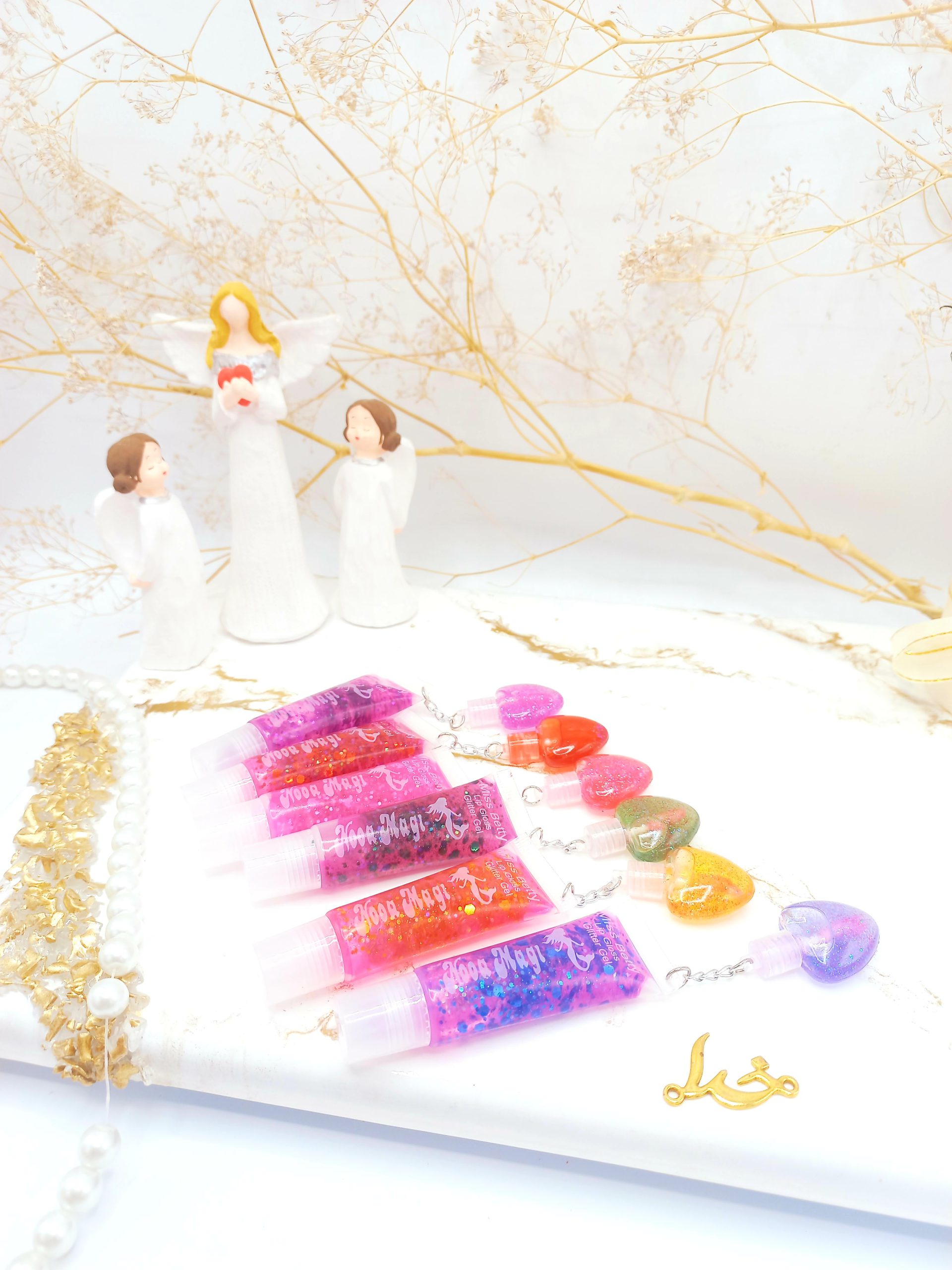 برق لب حرارتی و لیپ گلاس شاینی دو قلو  Miss Betty کد L984